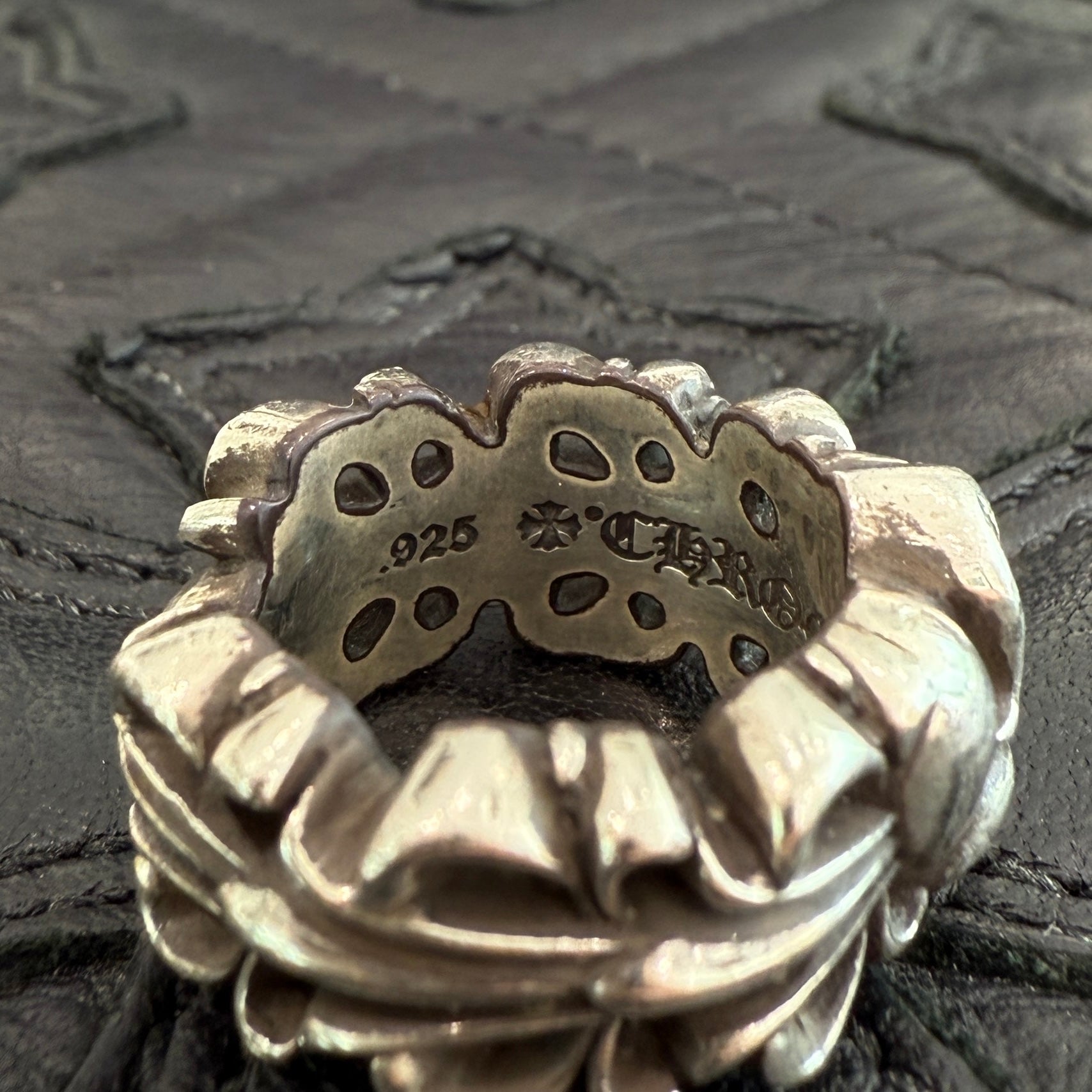 CHROME HEARTS DBL FLRL CRS HRT Ring Size 7号 クロムハーツ ダブルフローラルクロスハート リング シルバー925 サイズ7号