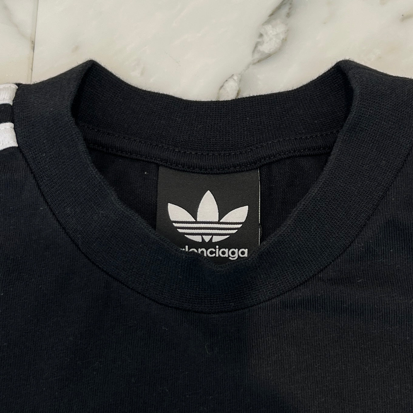 BALENCIAGA × adidas 2023SS 3 Stripe Front Logo Tee 731861 TNVT5 Size10 バレンシアガ×アディダス 3ストライプ フロントロゴ Tシャツ サイズ10