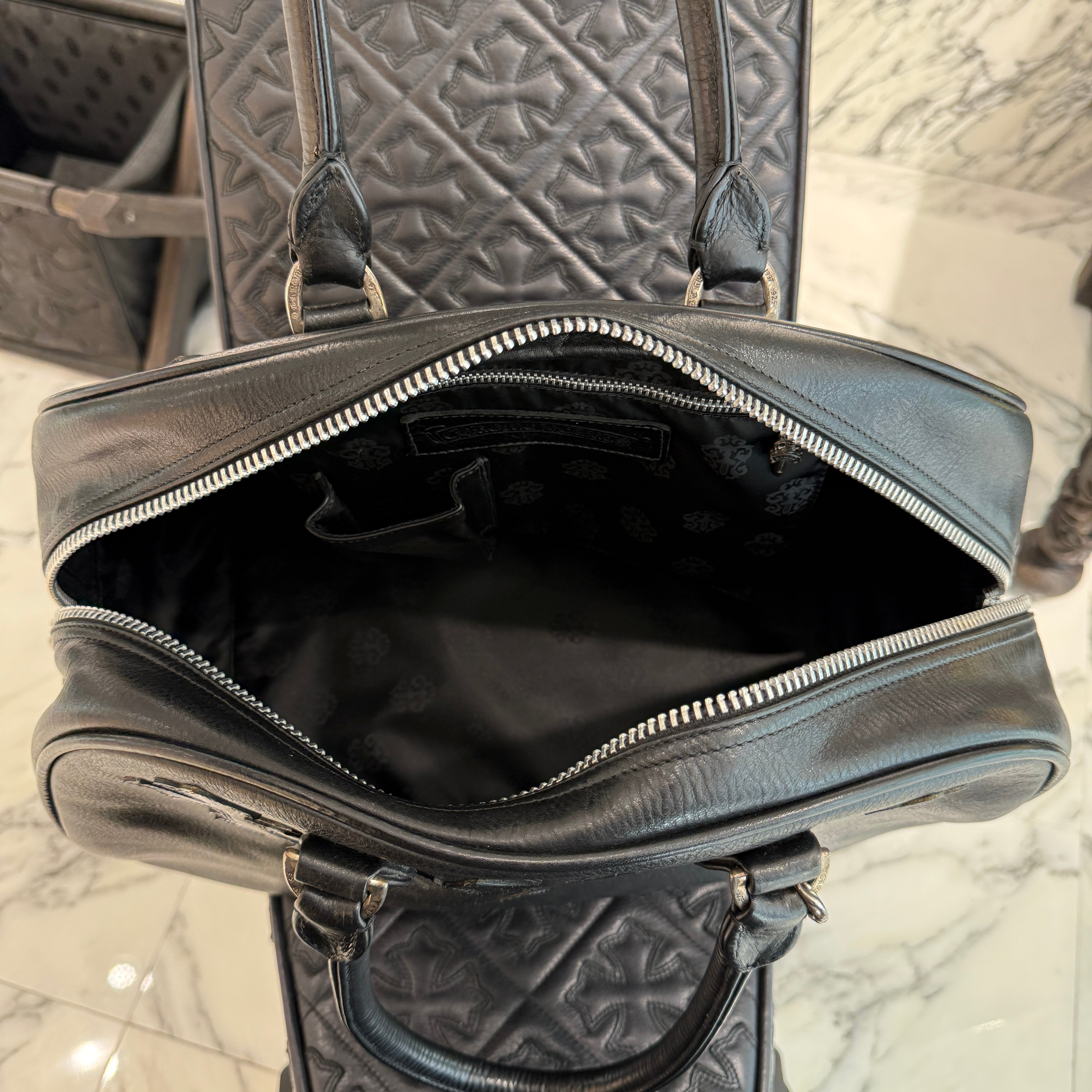 CHROME HEARTS Medium GYM Cemetery Cross Patch Hand Bag クロムハーツ ミディアム ジム セメタリークロスパッチ ハンドバッグ