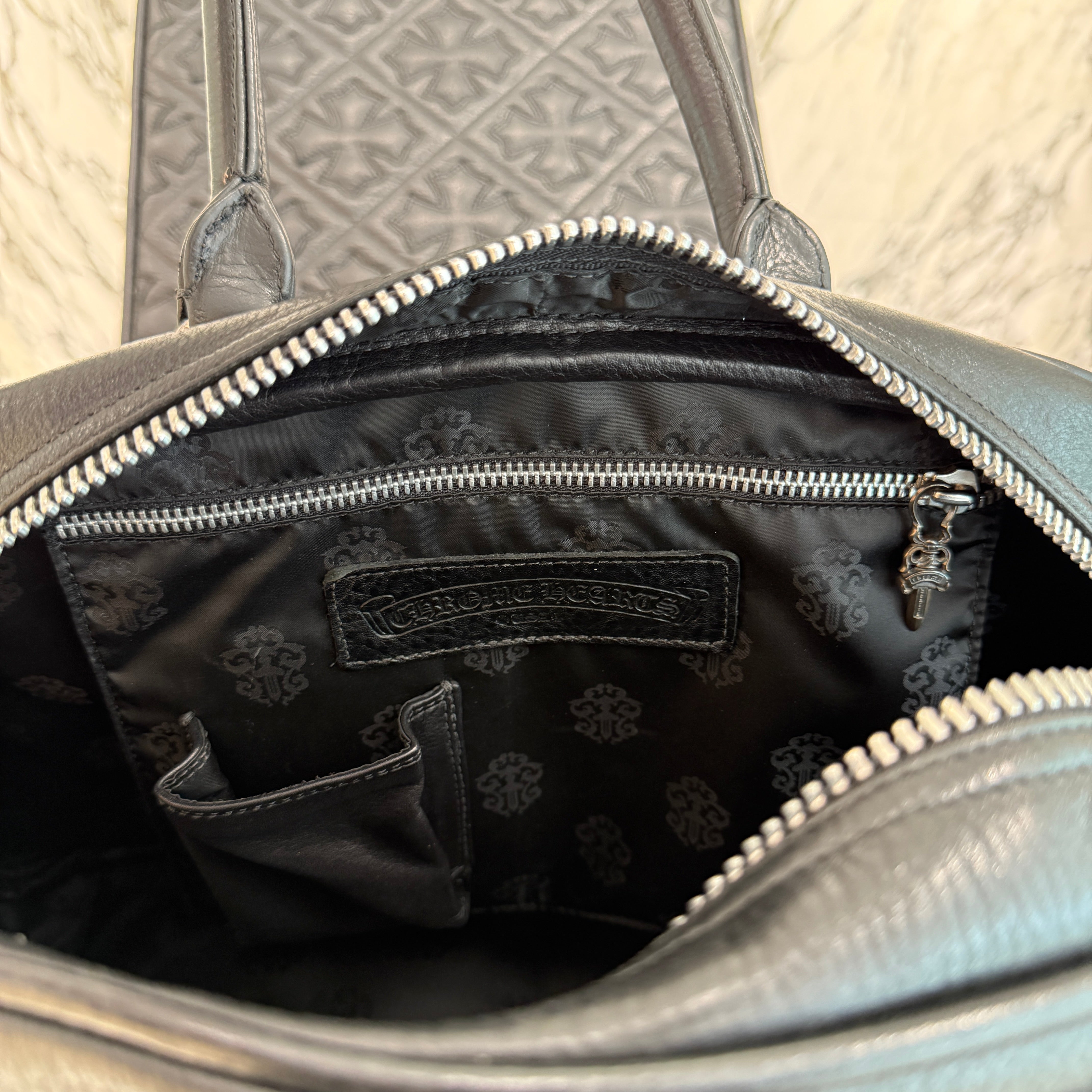 CHROME HEARTS Medium GYM Cemetery Cross Patch Hand Bag クロムハーツ ミディアム ジム セメタリークロスパッチ ハンドバッグ