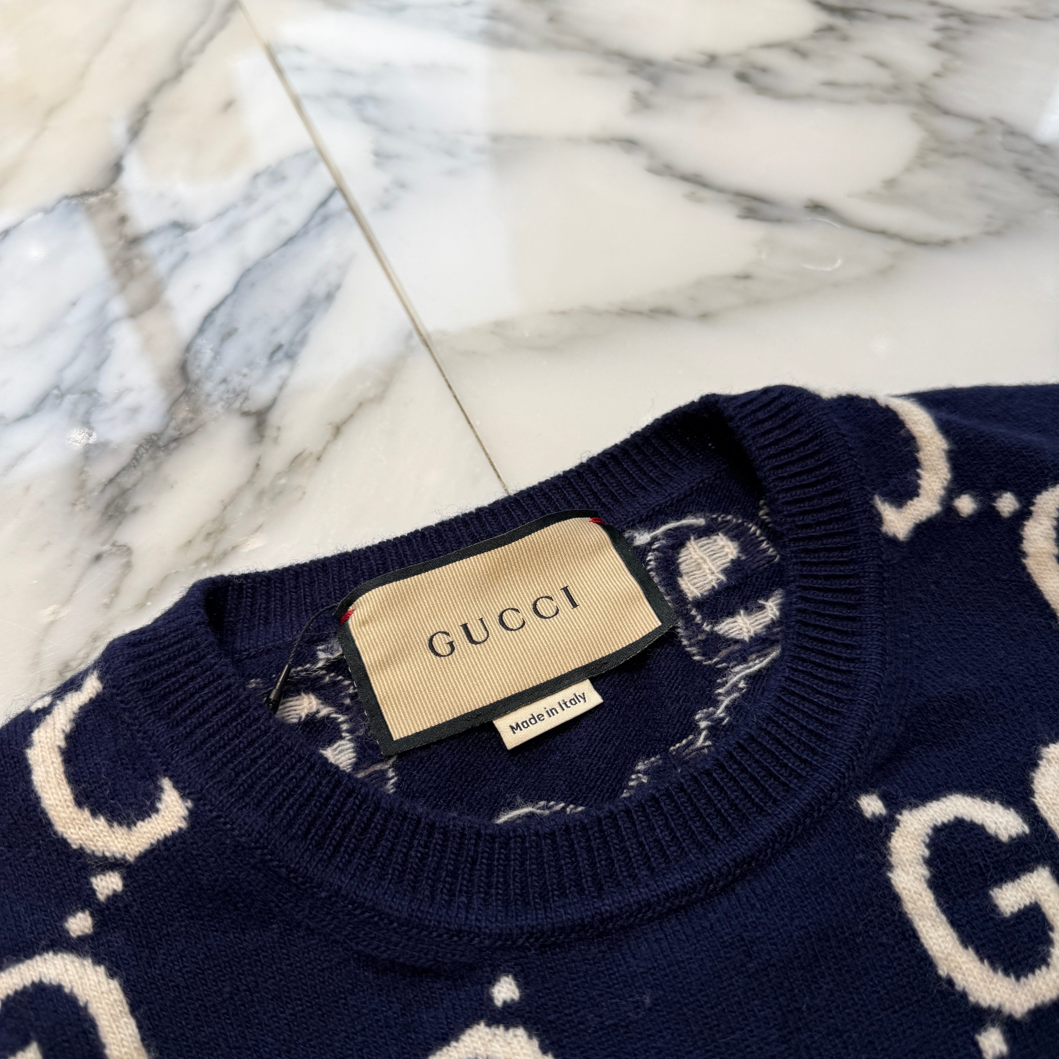 GUCCI 2024AW GG Wool Jacquard Knit Sweater692900 XKCC5 Size M グッチ GG ウール ジャカード ニットセーター サイズM