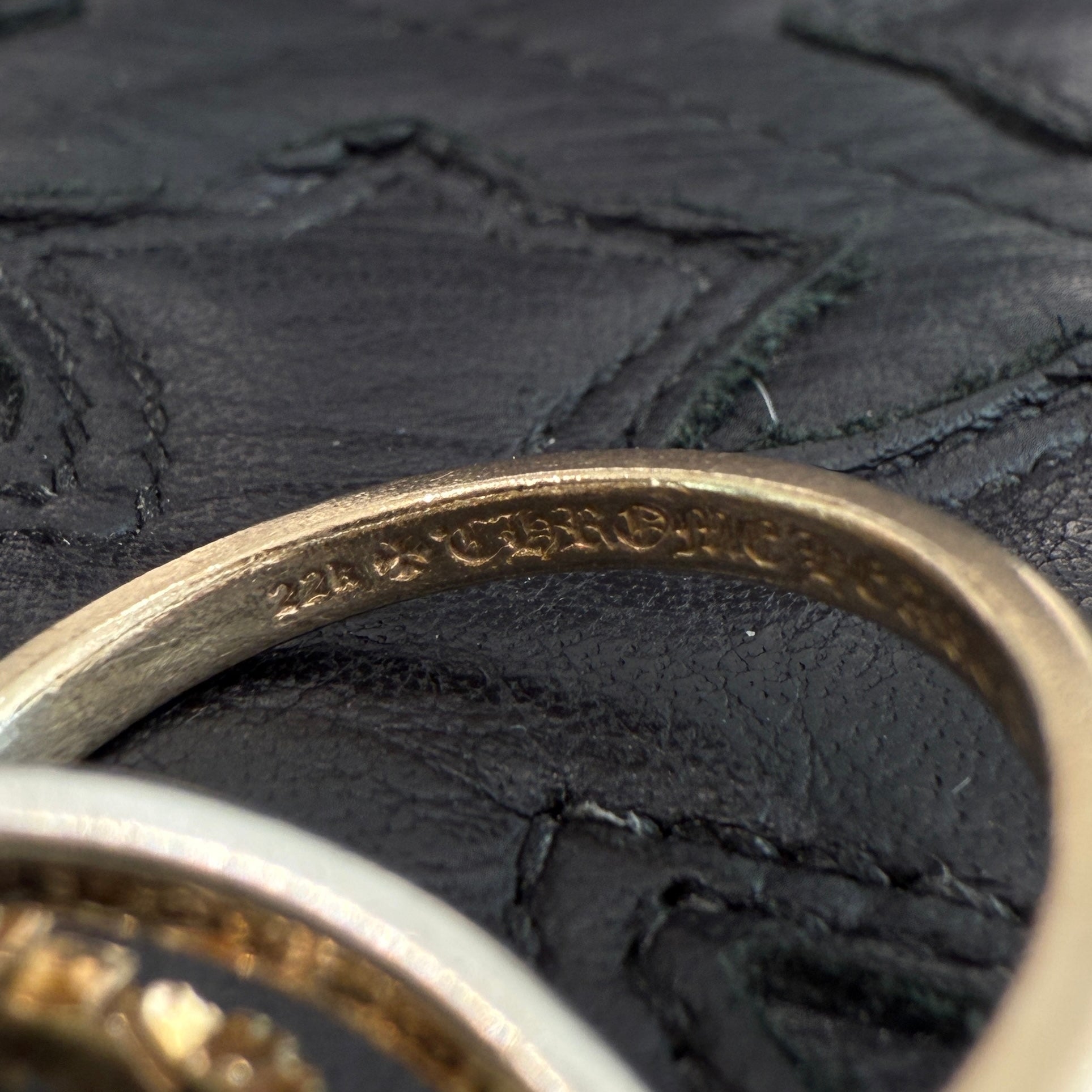 CHROME HEARTS 22K / SILVER 925 TINY E CH PLS BAND TRPL Combination Ring Size 17号 クロムハーツ タイニーE CHプラス バンド トリプルコンビ リング サイズ17号