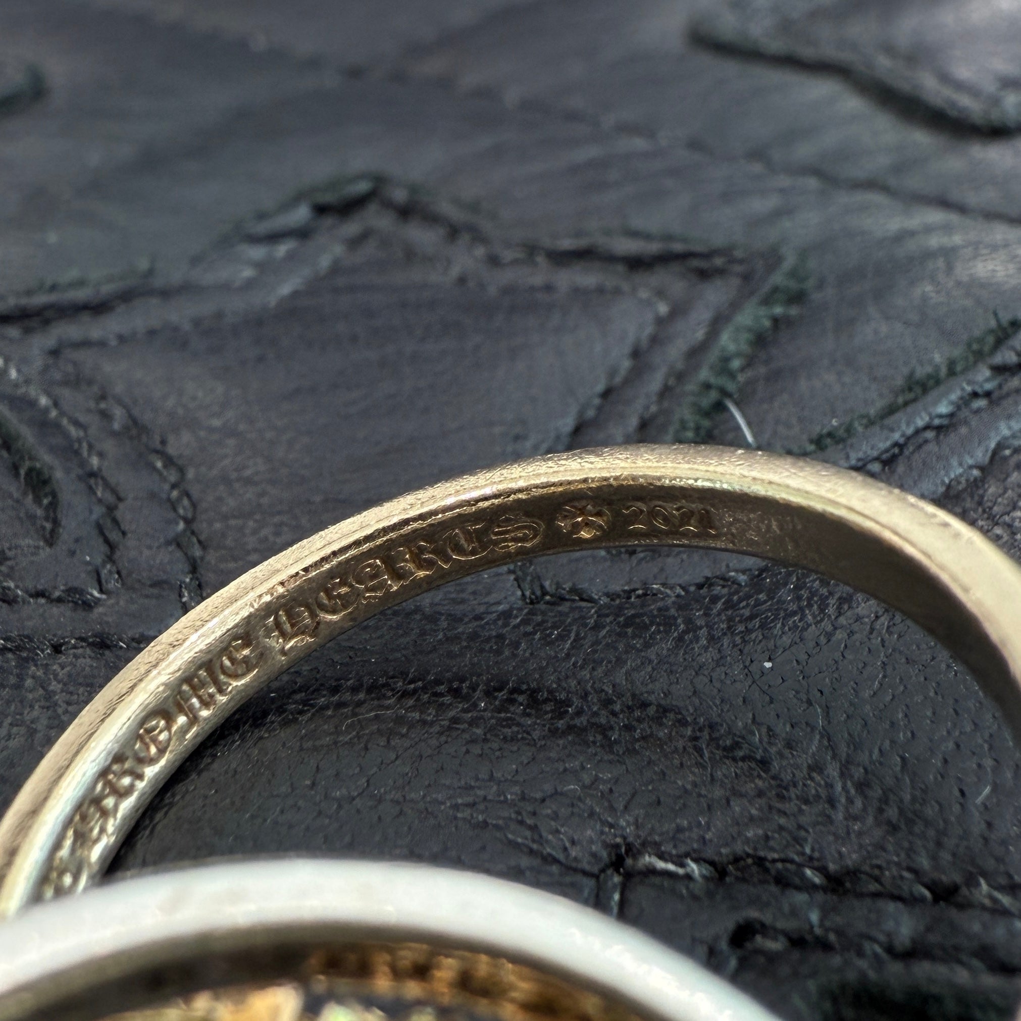 CHROME HEARTS 22K / SILVER 925 TINY E CH PLS BAND TRPL Combination Ring Size 17号 クロムハーツ タイニーE CHプラス バンド トリプルコンビ リング サイズ17号