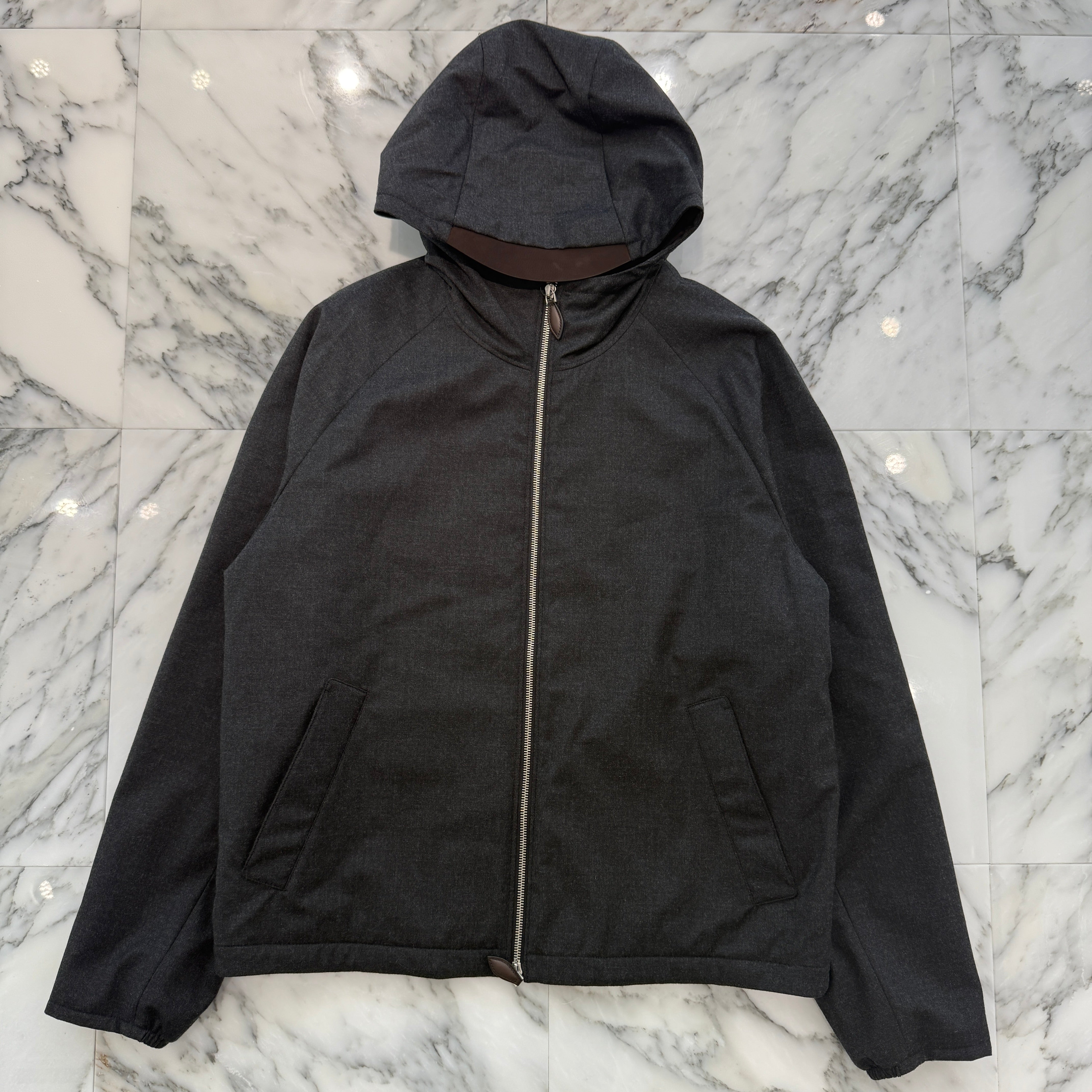 Berluti Technical B-Way Leather Detail Wool Jacket R23OBL122WDAO Size 48 ベルルッティ テクニカル B-WAY レザーディティール ウールジャケット サイズ48