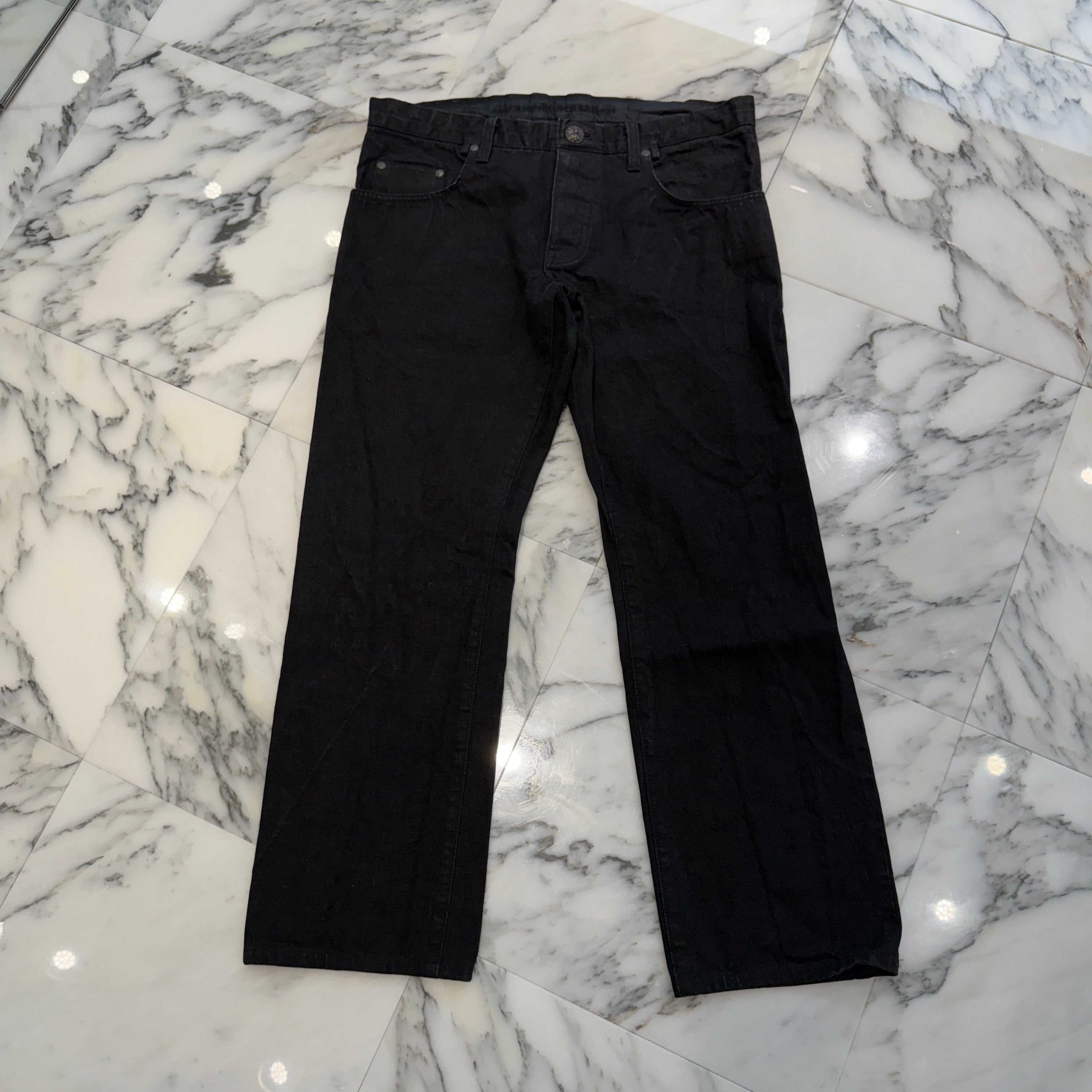 CHROME HEARTS DNM Cross Button Fly Washed Denim Pants Size 36 クロムハーツ DNM クロスボタン フライウォッシュド デニムパンツ サイズ36