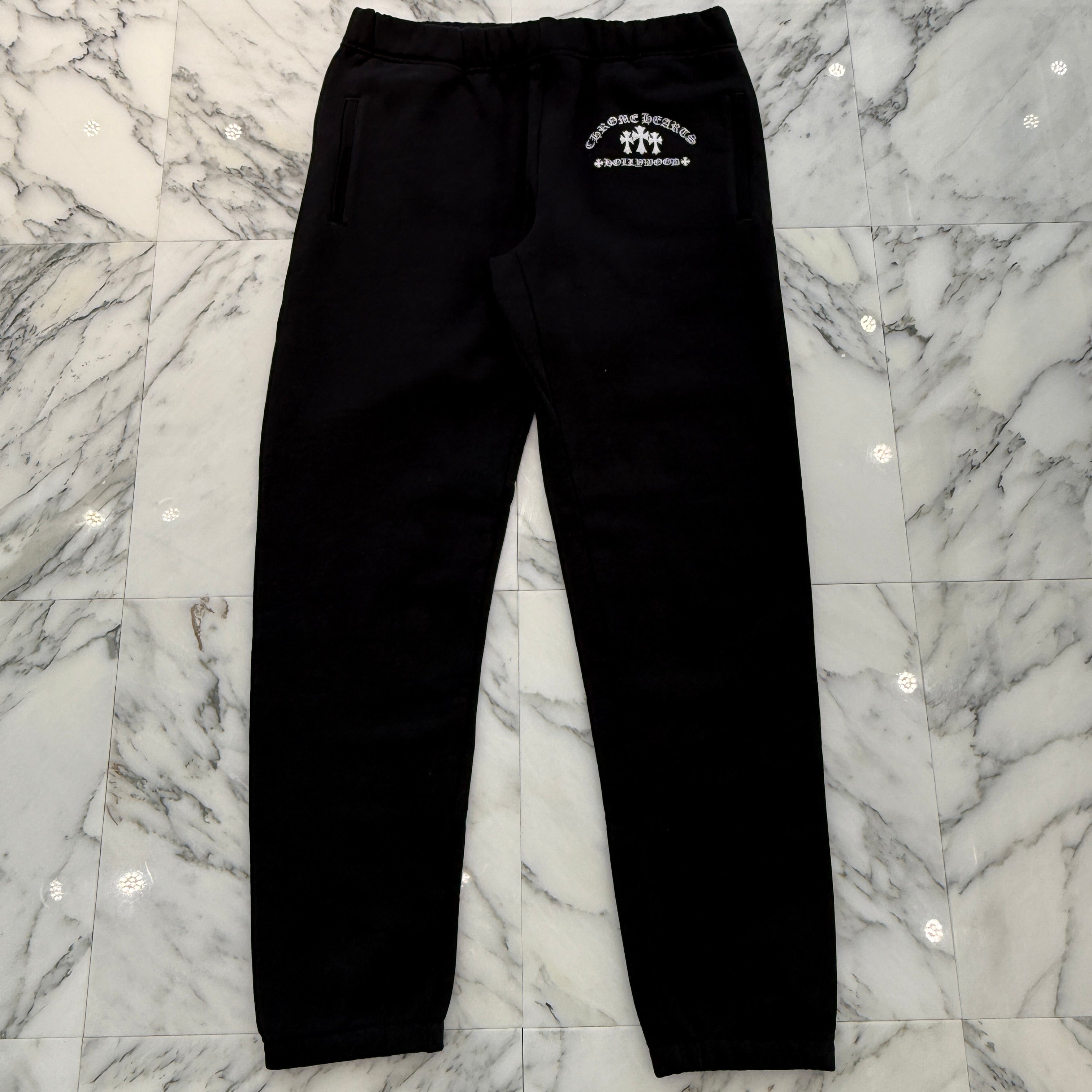 CHROME HEARTS King Taco 3 Cemetery Cross Embroidery Sweat Long Pants Size L クロムハーツ キングタコ3セメタリークロス刺繍スウェットロングパンツサイズL
