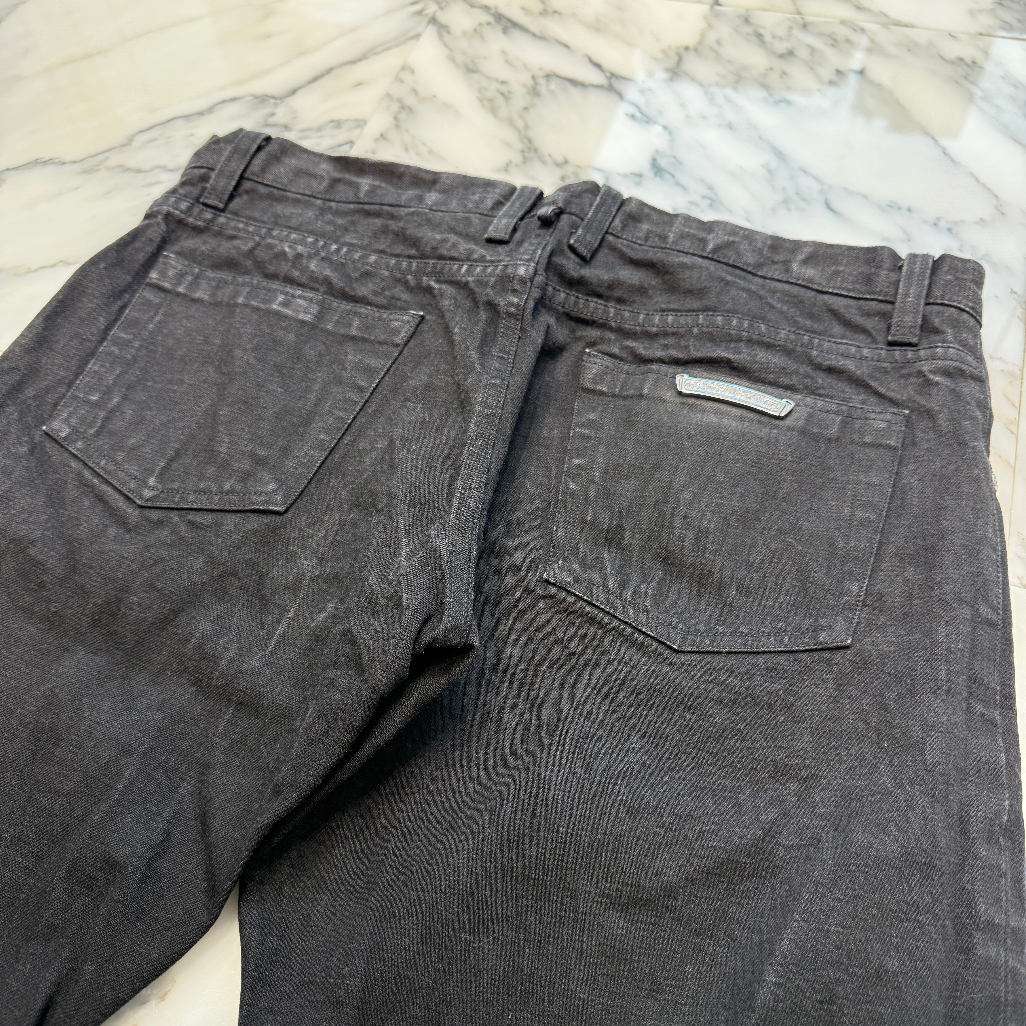 CHROME HEARTS DNM Cross Button Fly Washed Denim Pants Size 36 クロムハーツ DNM クロスボタン フライウォッシュド デニムパンツ サイズ36