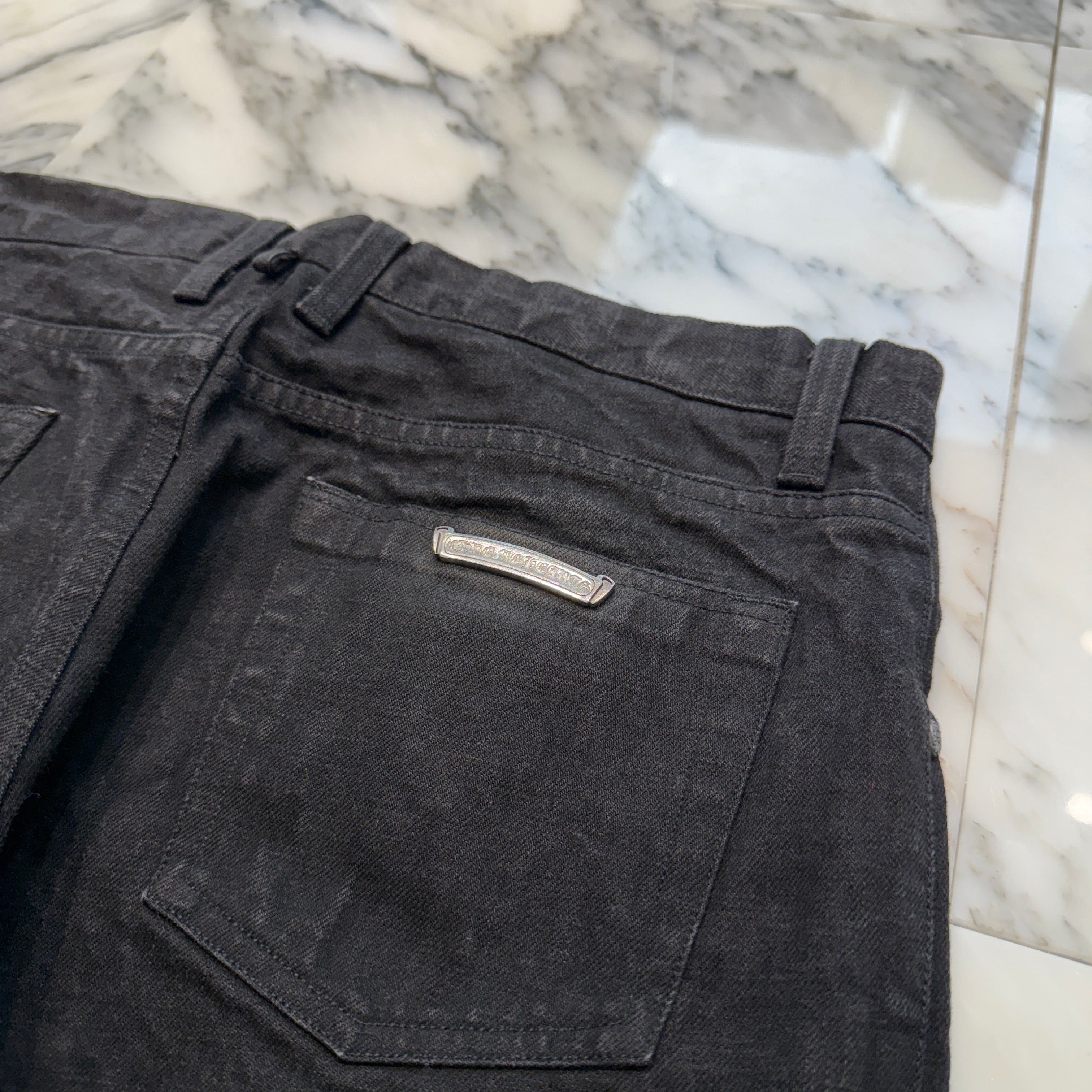 CHROME HEARTS DNM Cross Button Fly Washed Denim Pants Size 36 クロムハーツ DNM クロスボタン フライウォッシュド デニムパンツ サイズ36