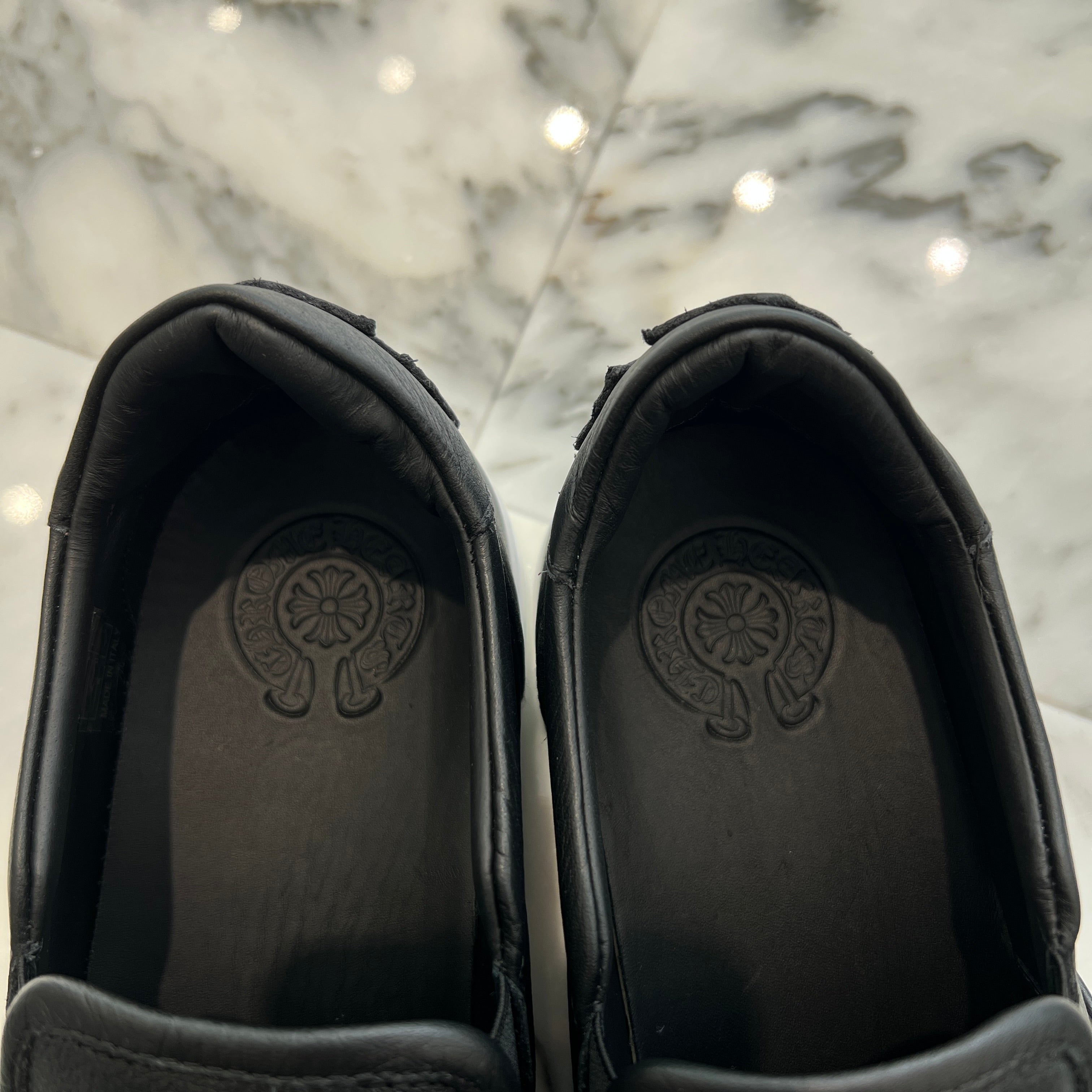 CHROME HEARTS CH Plus Leather Patch Dagger Slip On Size 42(26.5cm-27cm) クロムハーツ CHプラス レザーパッチ ダガー スリッポン サイズ42(26.5cm-27cm)