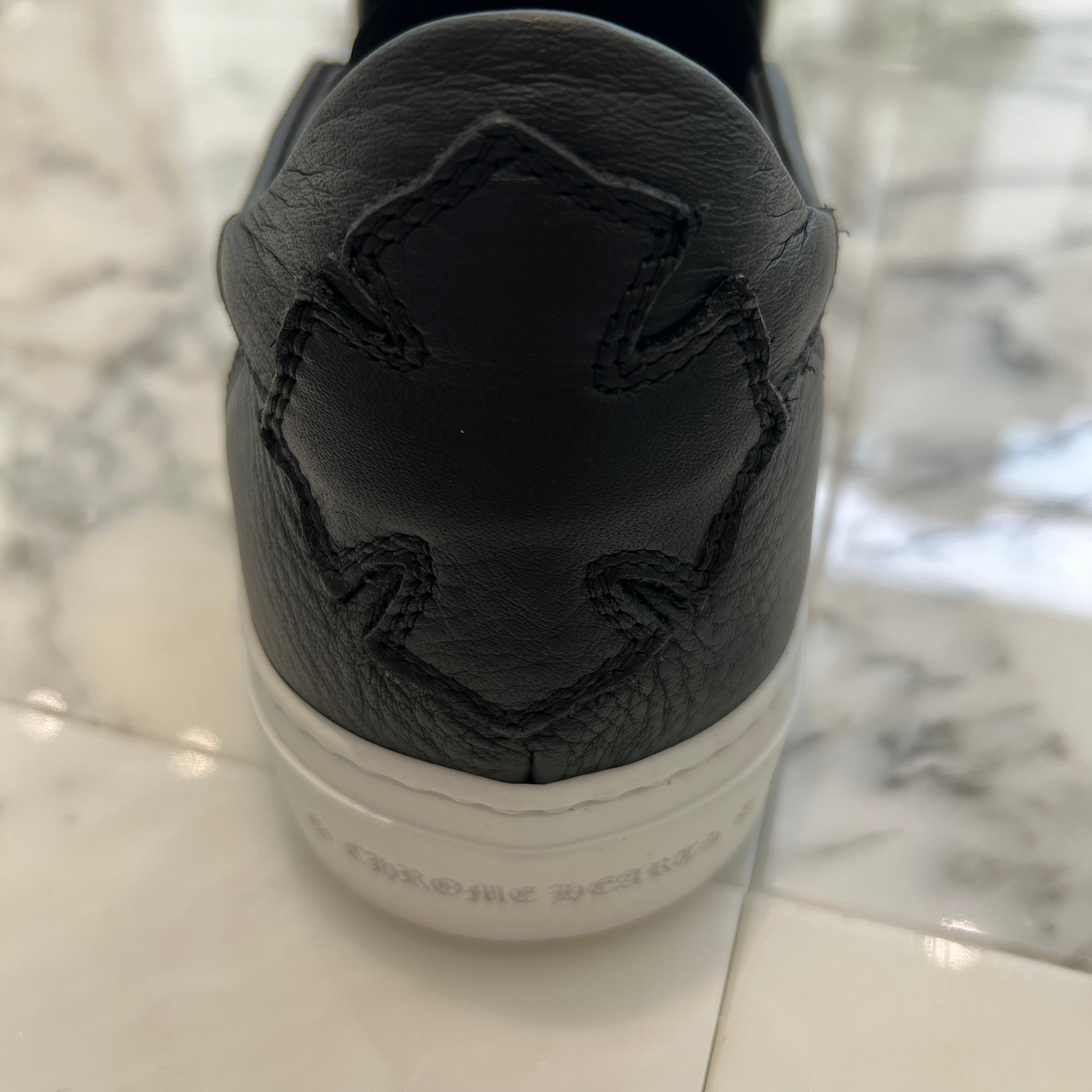 CHROME HEARTS CH Plus Leather Patch Dagger Slip On Size 42(26.5cm-27cm) クロムハーツ CHプラス レザーパッチ ダガー スリッポン サイズ42(26.5cm-27cm)