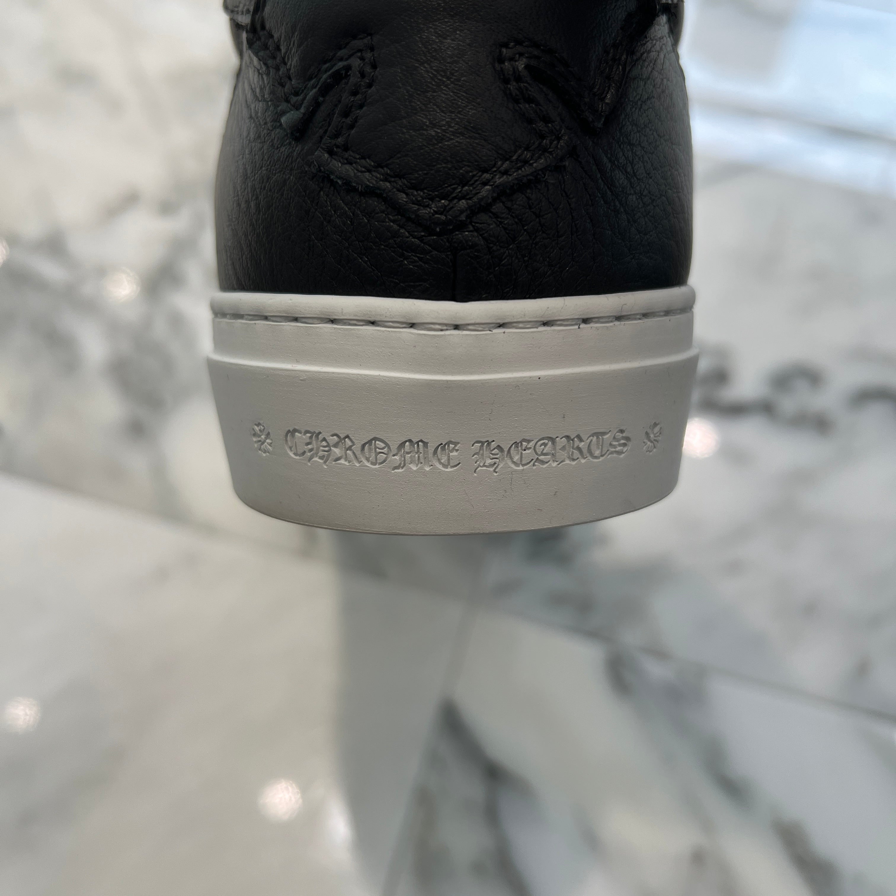 CHROME HEARTS CH Plus Leather Patch Dagger Slip On Size 42(26.5cm-27cm) クロムハーツ CHプラス レザーパッチ ダガー スリッポン サイズ42(26.5cm-27cm)