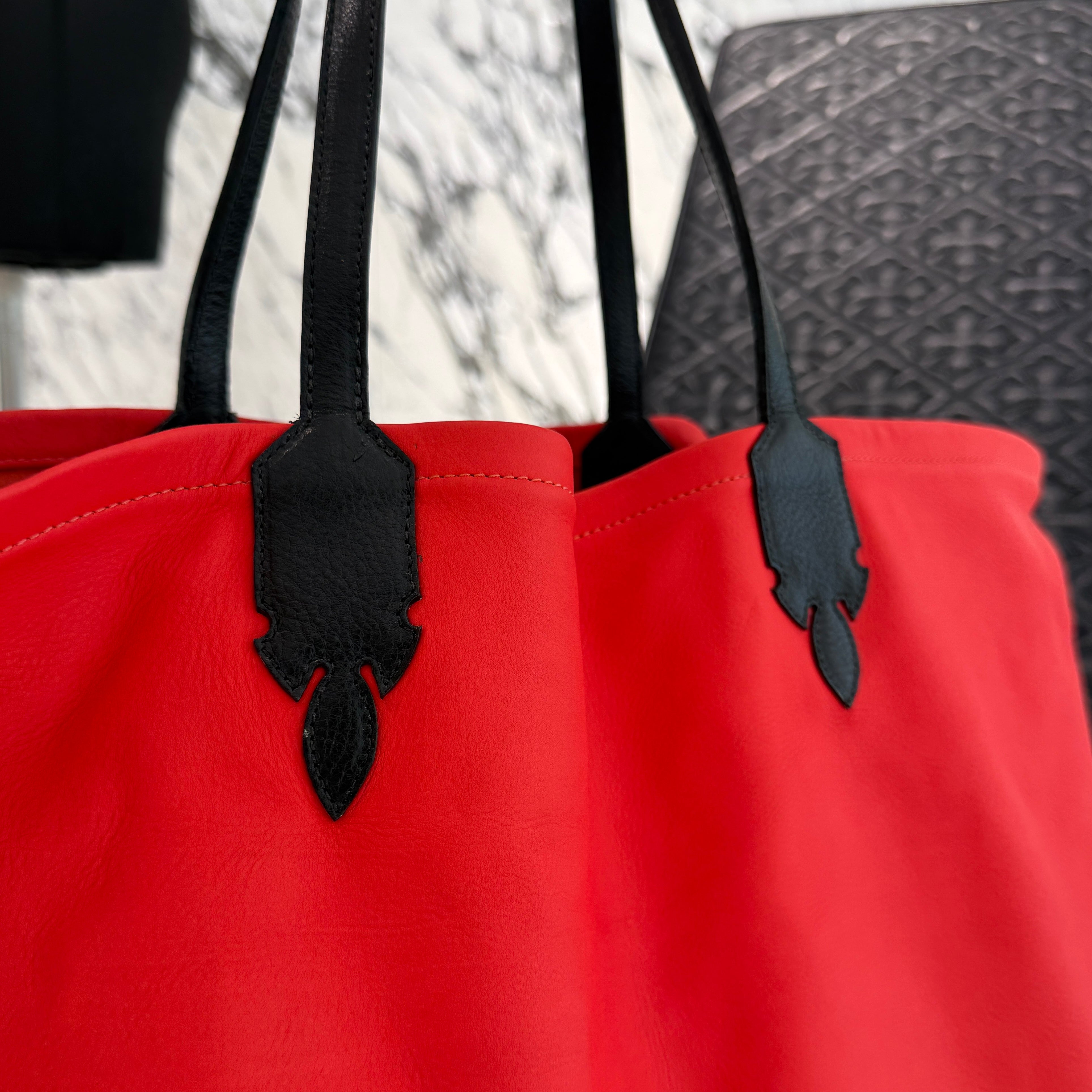 クロムハーツ　レザー　トートバッグ　ルシール　希少カラー CHROME HEARTS LUCILLE Leather Tote Bag クロムハーツ ルシール