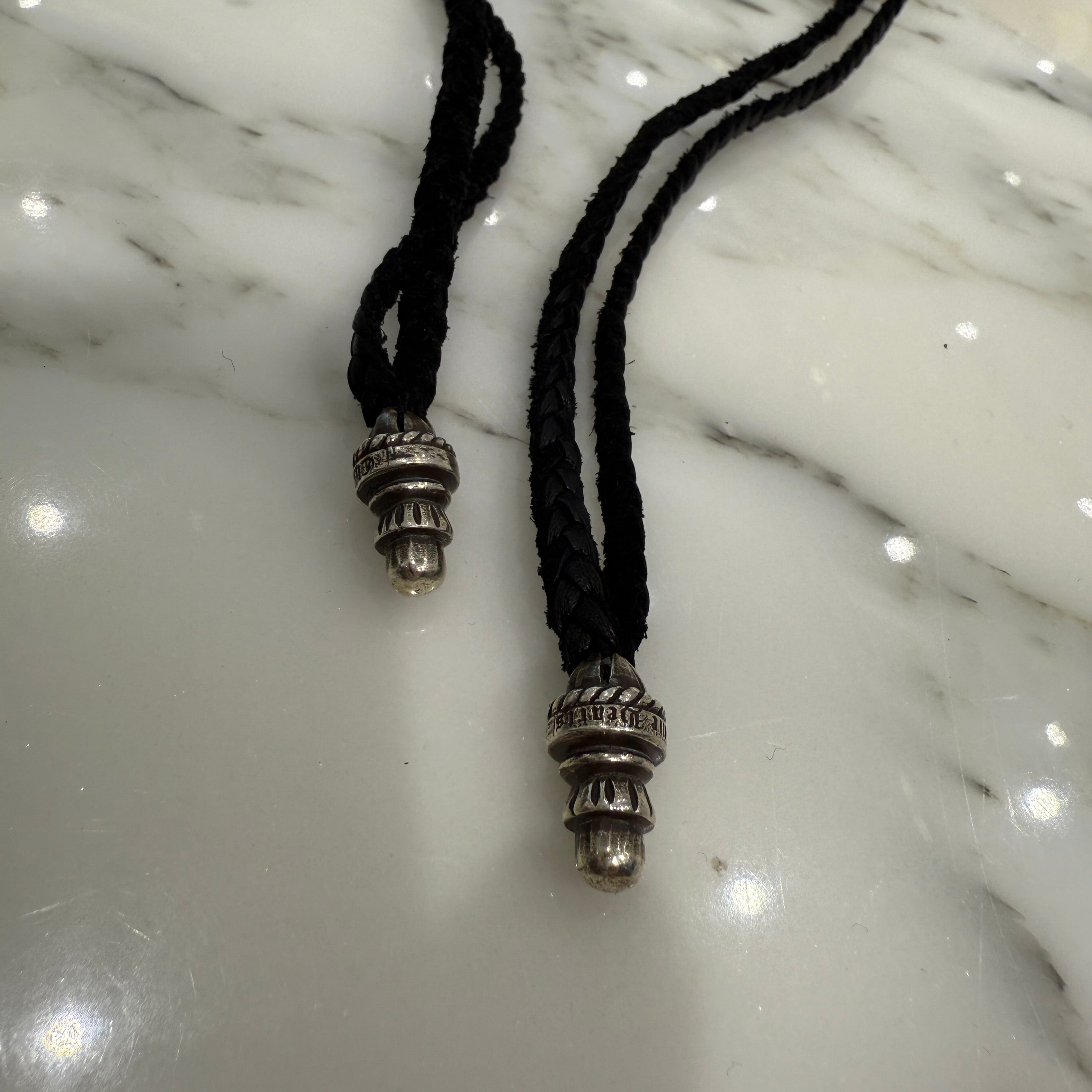 CHROME HEARTS Leather Cross Patch Drawstring Sack Leather Bag クロムハーツ レザークロスパッチ ドローストリング サックレザーバッグ 巾着