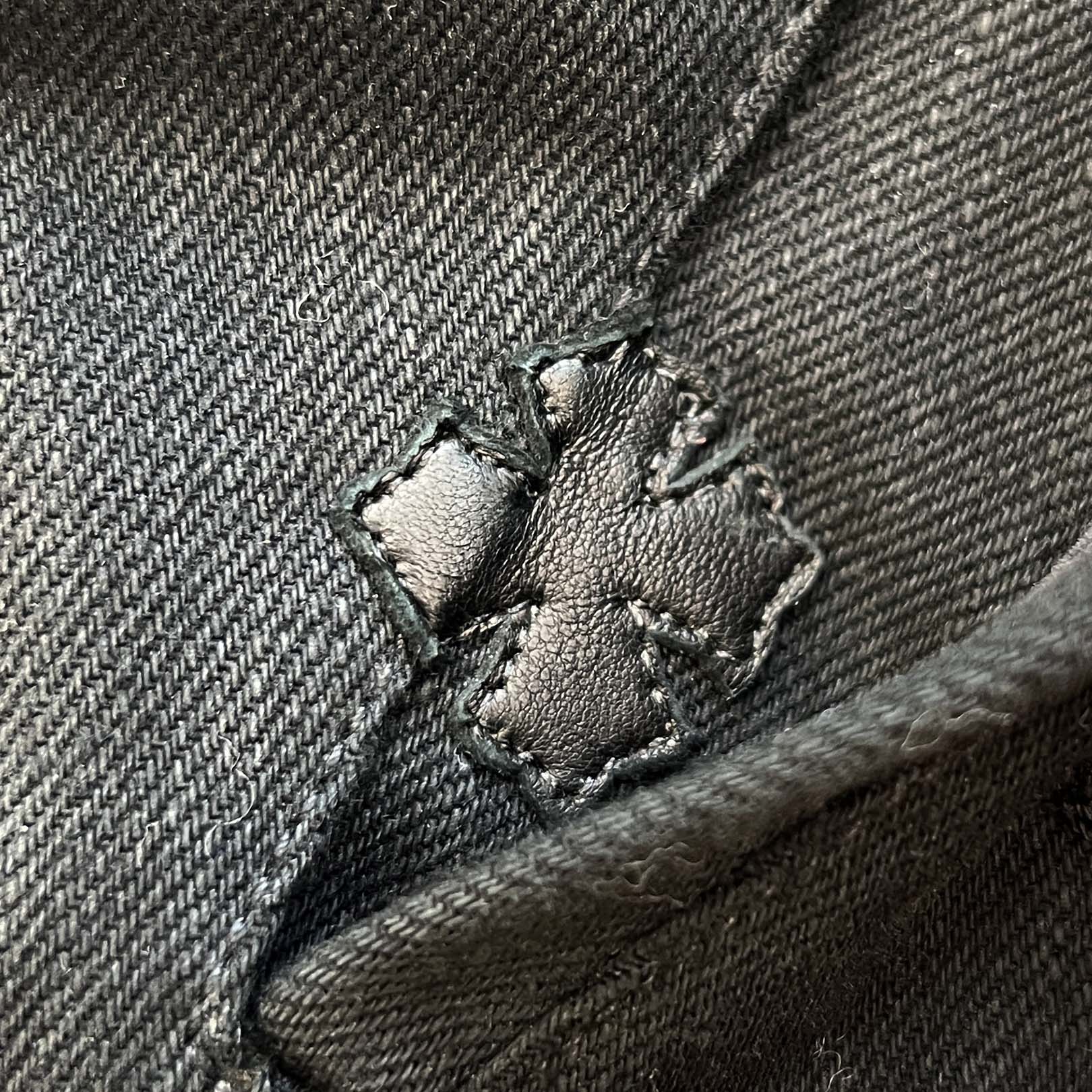 CHROME HEARTS Floral Cross Leather Patch Flare Knee Sleeve Denim Jacket Size M クロムハーツ フローラルクロス レザーパッチ フレアニー スリーブ デニムジャケット サイズM