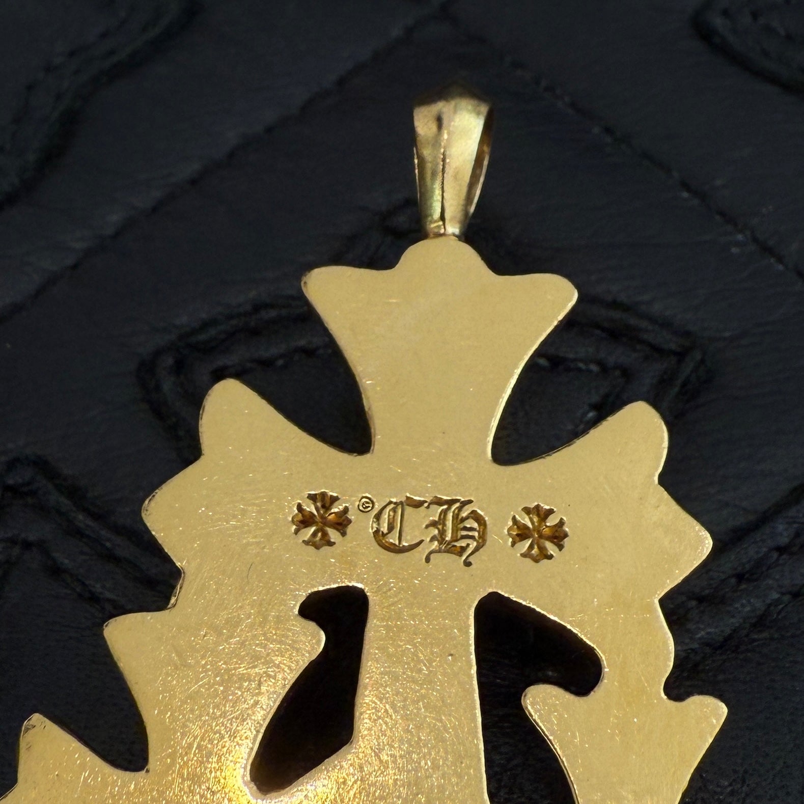 CHROME HEARTS 22K Triple CH Cross Pave Diamond Pendant Top クロムハーツ 22K トリプル CHクロス パヴェダイヤモンド ペンダントトップ