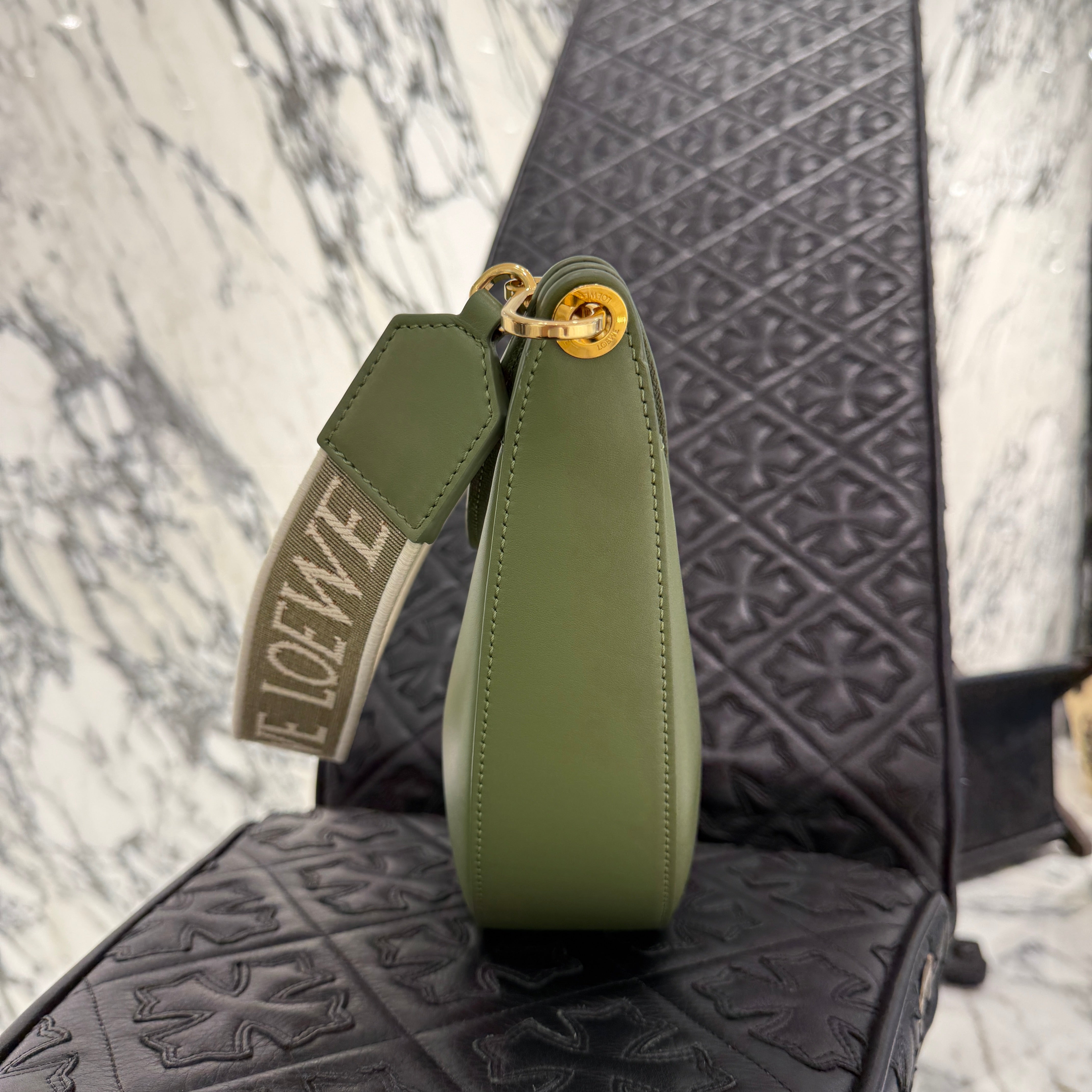 LOEWE 2024SS Luna Logo Detail Leather Shoulder Bag A923PM1X01 ロエベ ルナ レザー ショルダーバッグ