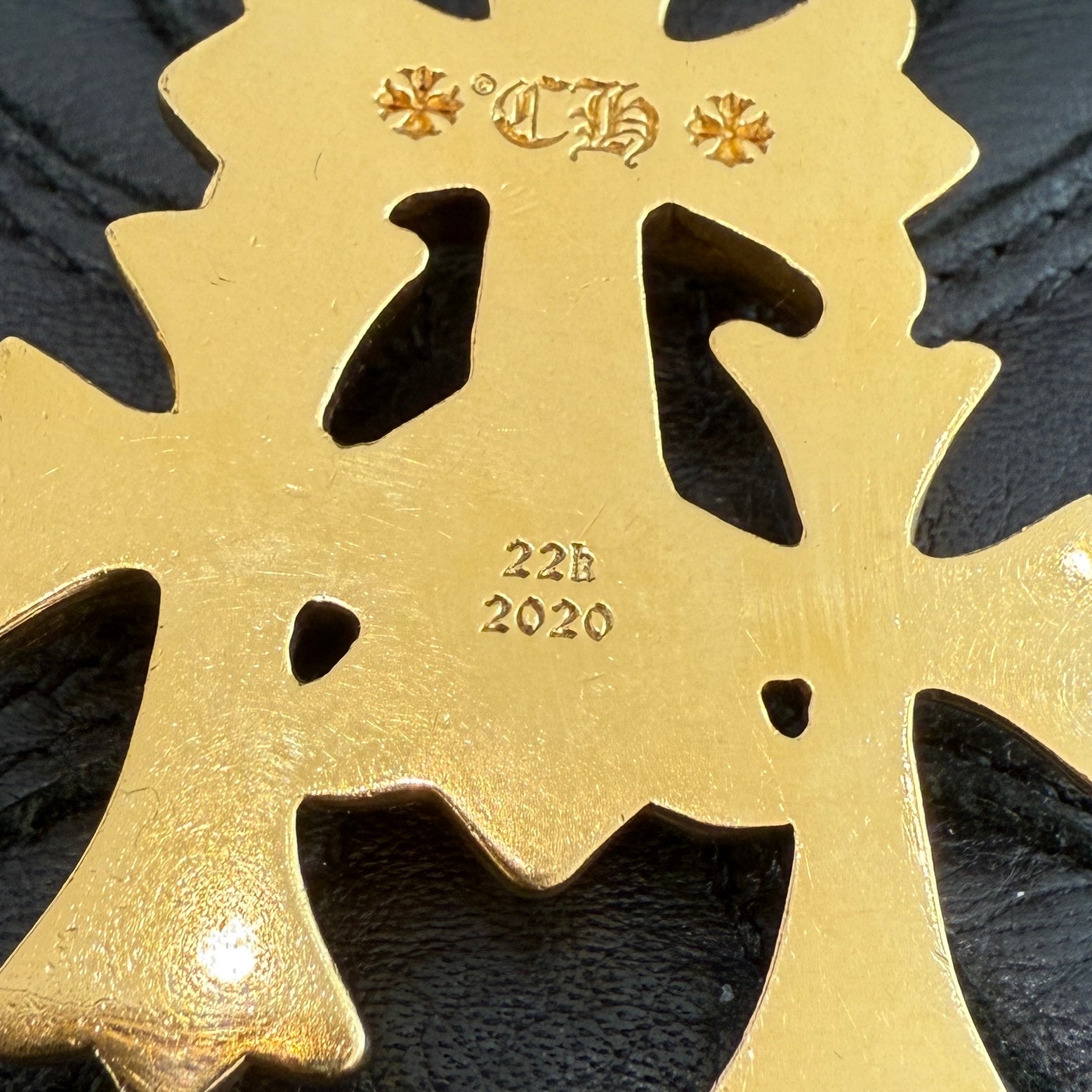 CHROME HEARTS 22K Triple CH Cross Pave Diamond Pendant Top クロムハーツ 22K トリプル CHクロス パヴェダイヤモンド ペンダントトップ