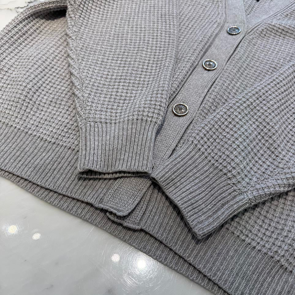 CHROME HEARTS YNOT Leather Cross Patch Cashmere Knit Cardigan Size L クロムハーツ ワイノット レザークロスパッチ カシミヤ ニットカーディガン サイズL