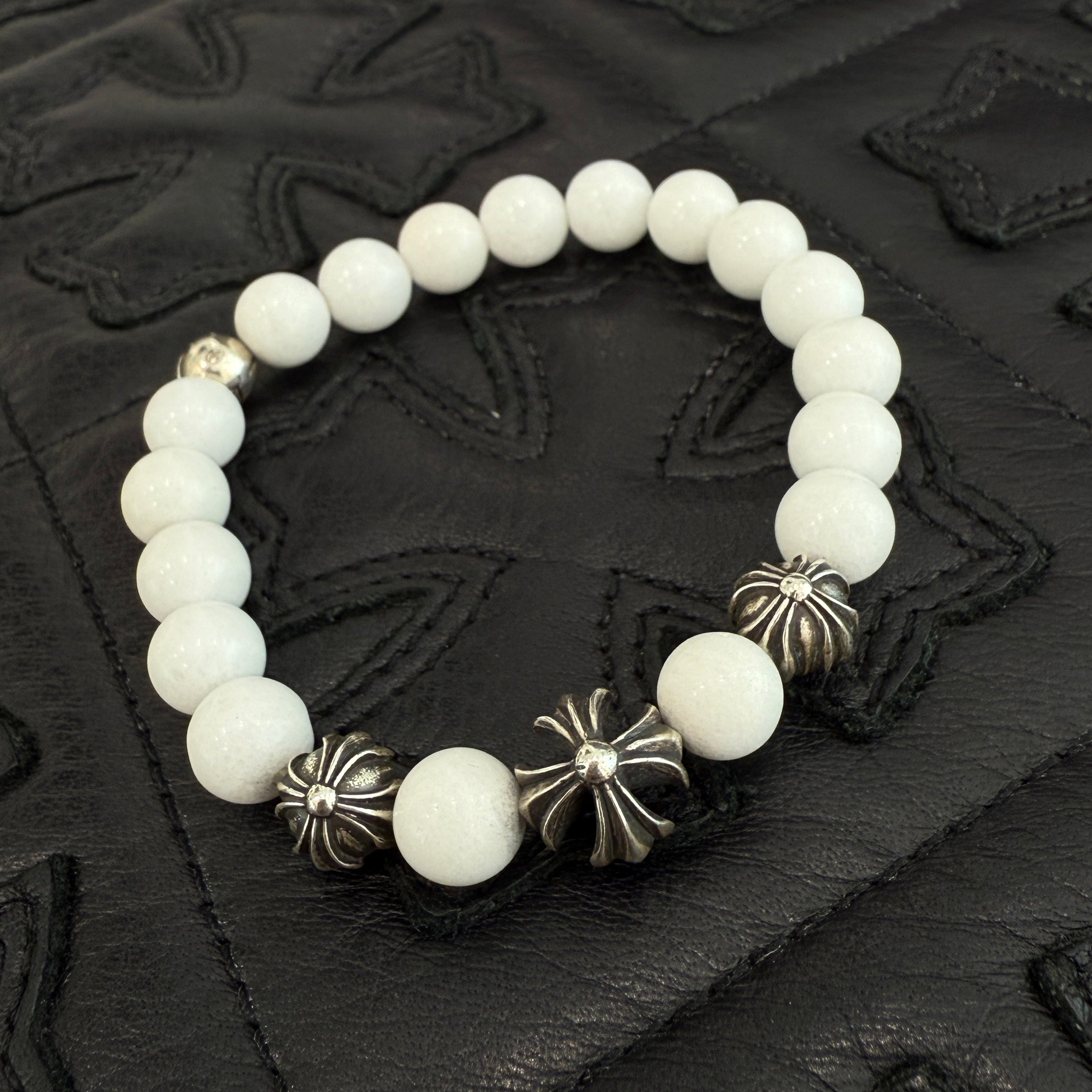 CHROME HEARTS CH Plus White Beads Bracelet クロムハーツ CHプラス ホワイトビーズ ブレスレット