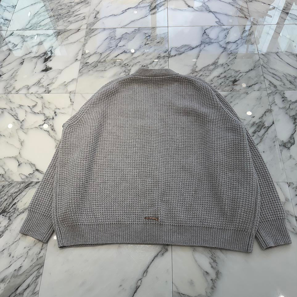 CHROME HEARTS YNOT Leather Cross Patch Cashmere Knit Cardigan Size L クロムハーツ ワイノット レザークロスパッチ カシミヤ ニットカーディガン サイズL