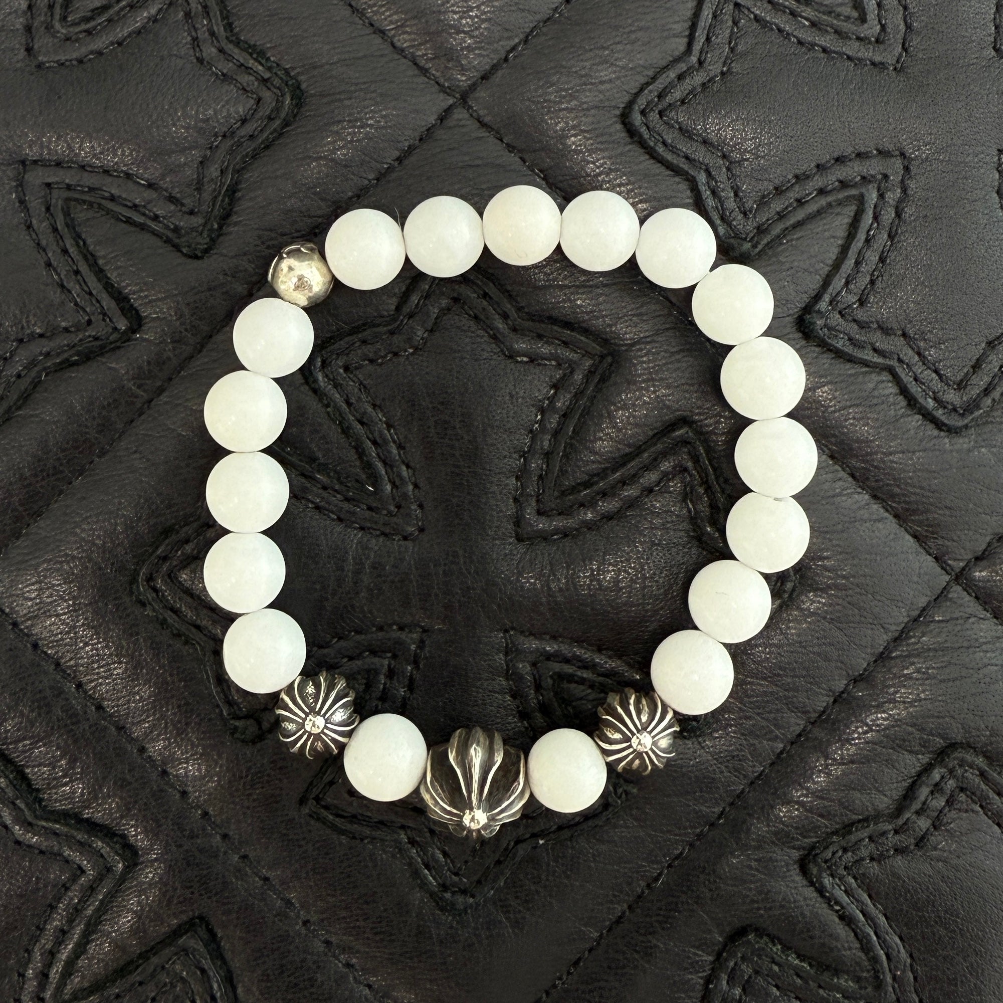 CHROME HEARTS CH Plus White Beads Bracelet クロムハーツ CHプラス ホワイトビーズ ブレスレット