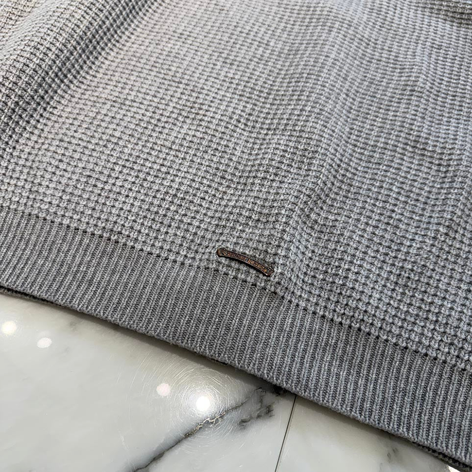 CHROME HEARTS YNOT Leather Cross Patch Cashmere Knit Cardigan Size L クロムハーツ ワイノット レザークロスパッチ カシミヤ ニットカーディガン サイズL