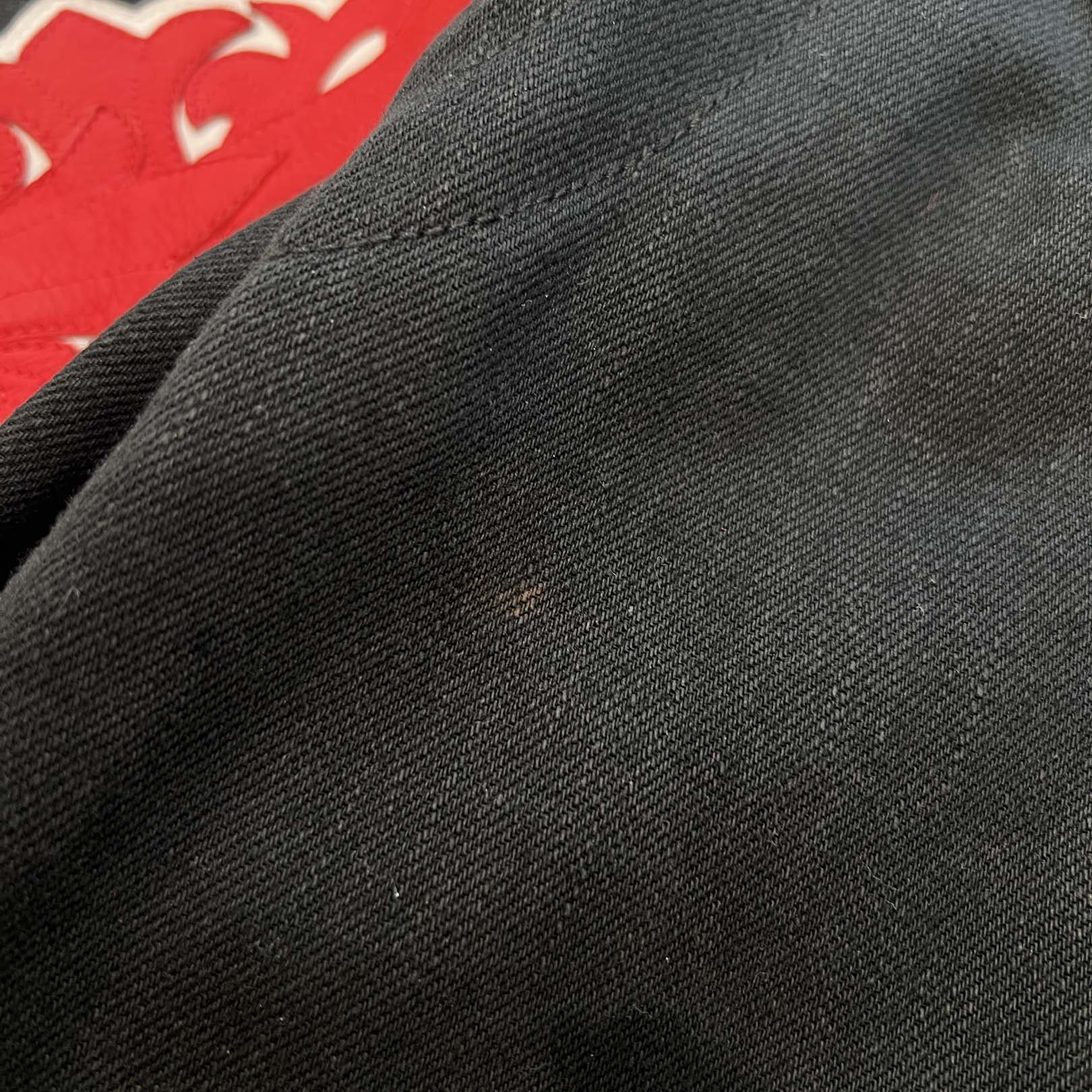 CHROME HEARTS Floral Cross Leather Patch Flare Knee Sleeve Denim Jacket Size M クロムハーツ フローラルクロス レザーパッチ フレアニー スリーブ デニムジャケット サイズM