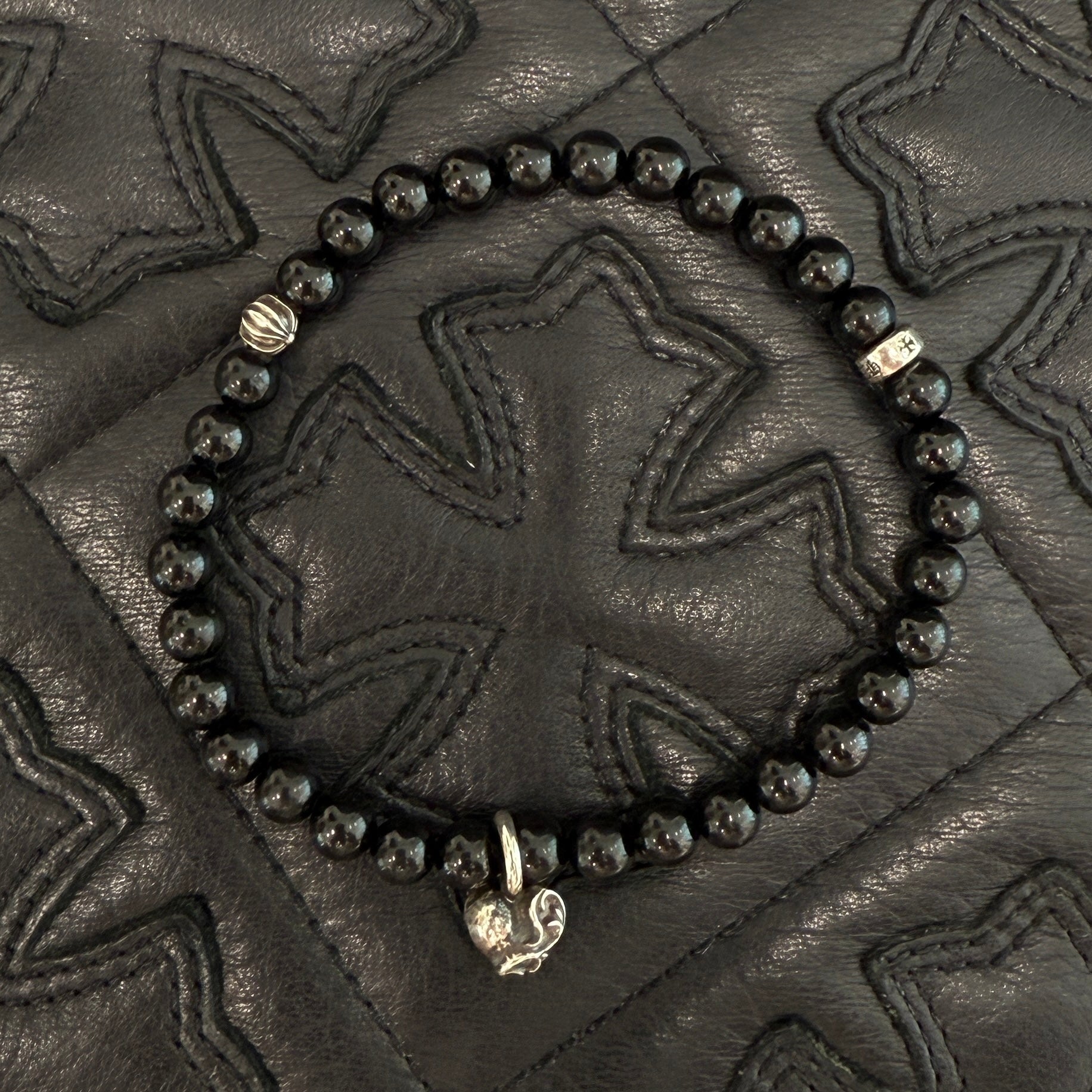 CHROME HEARTS CH Logo Ball Viny Heart Beads Bracelet クロムハーツ CHロゴボール ヴィニーハート ビーズブレスレット