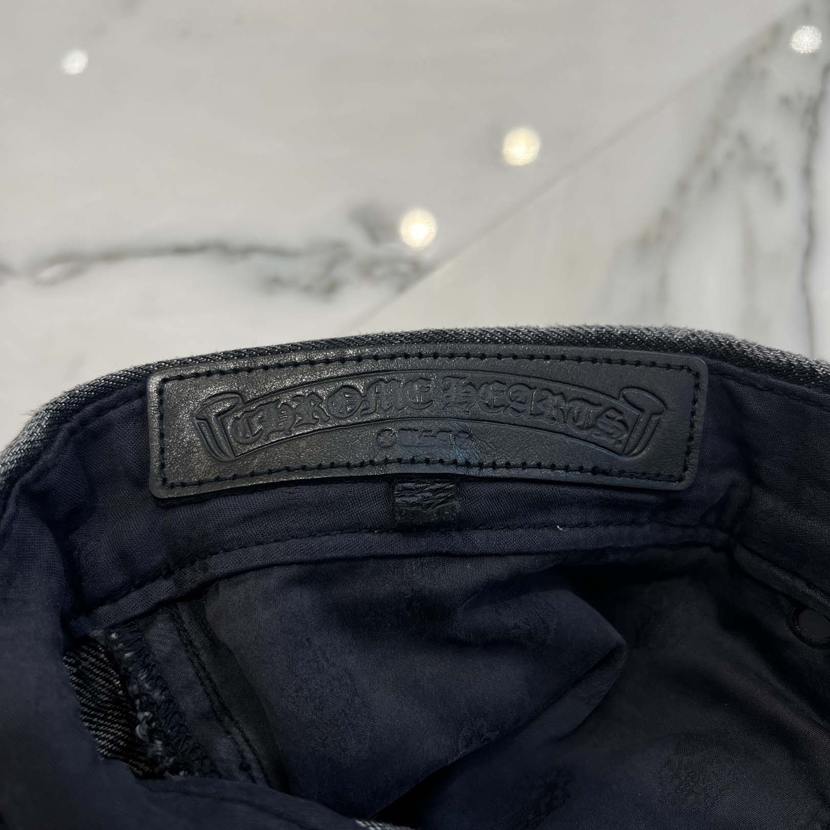 CHROME HEARTS VNTG Cross Leather Patch Jeans Size 38 クロムハーツ ヴィンテージ クロス レザーパッチ ジーンズ サイズ38