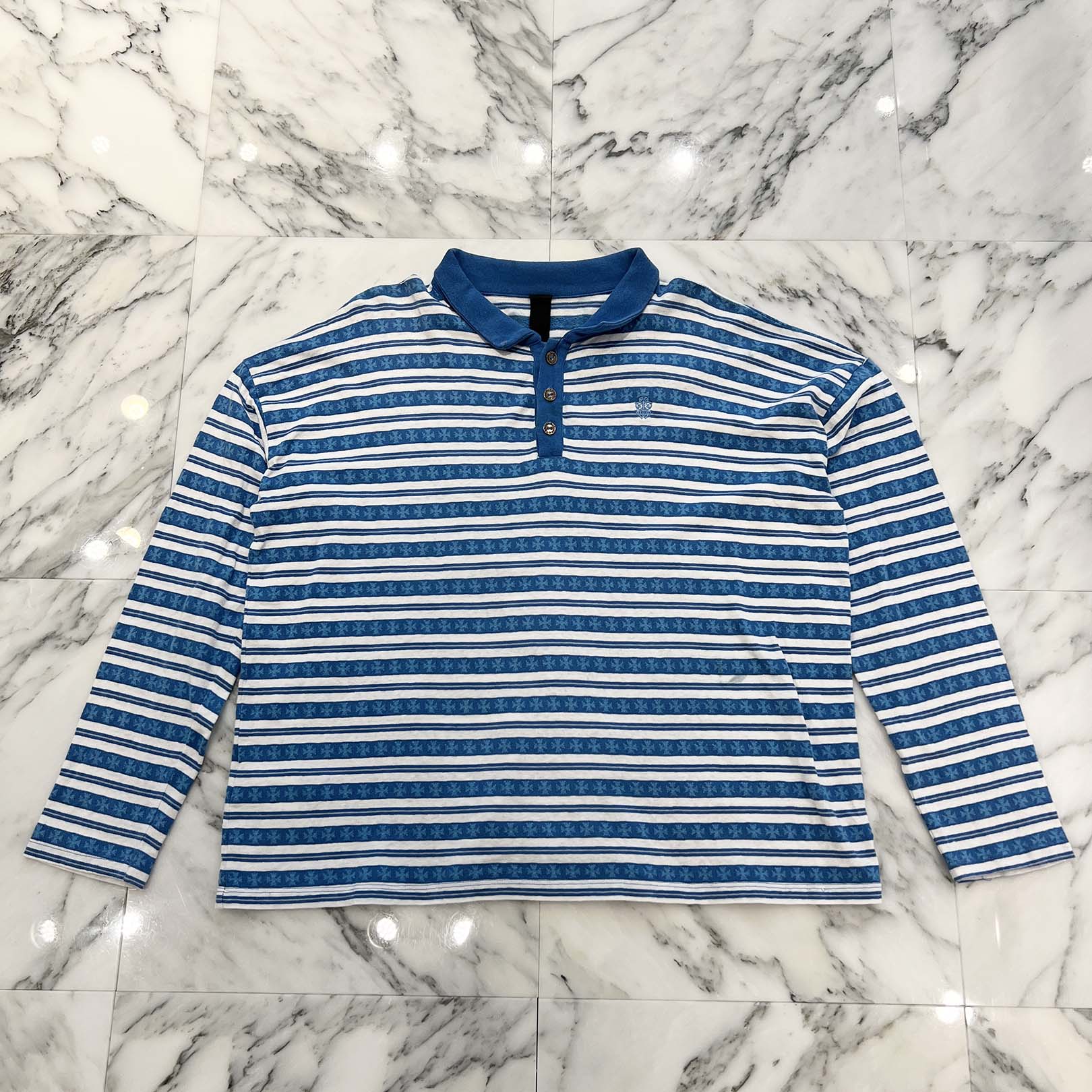 CHROME HEARTS Y NOT Vine Dagger Embroidery Long Sleeve Polo Shirt
