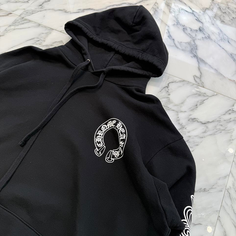 CHROME HEARTS Floral Cross Horseshoe Pullover Hoodie Size XL クロムハーツ フローラルクロスホースシュー プルオーバーフーディ サイズXL