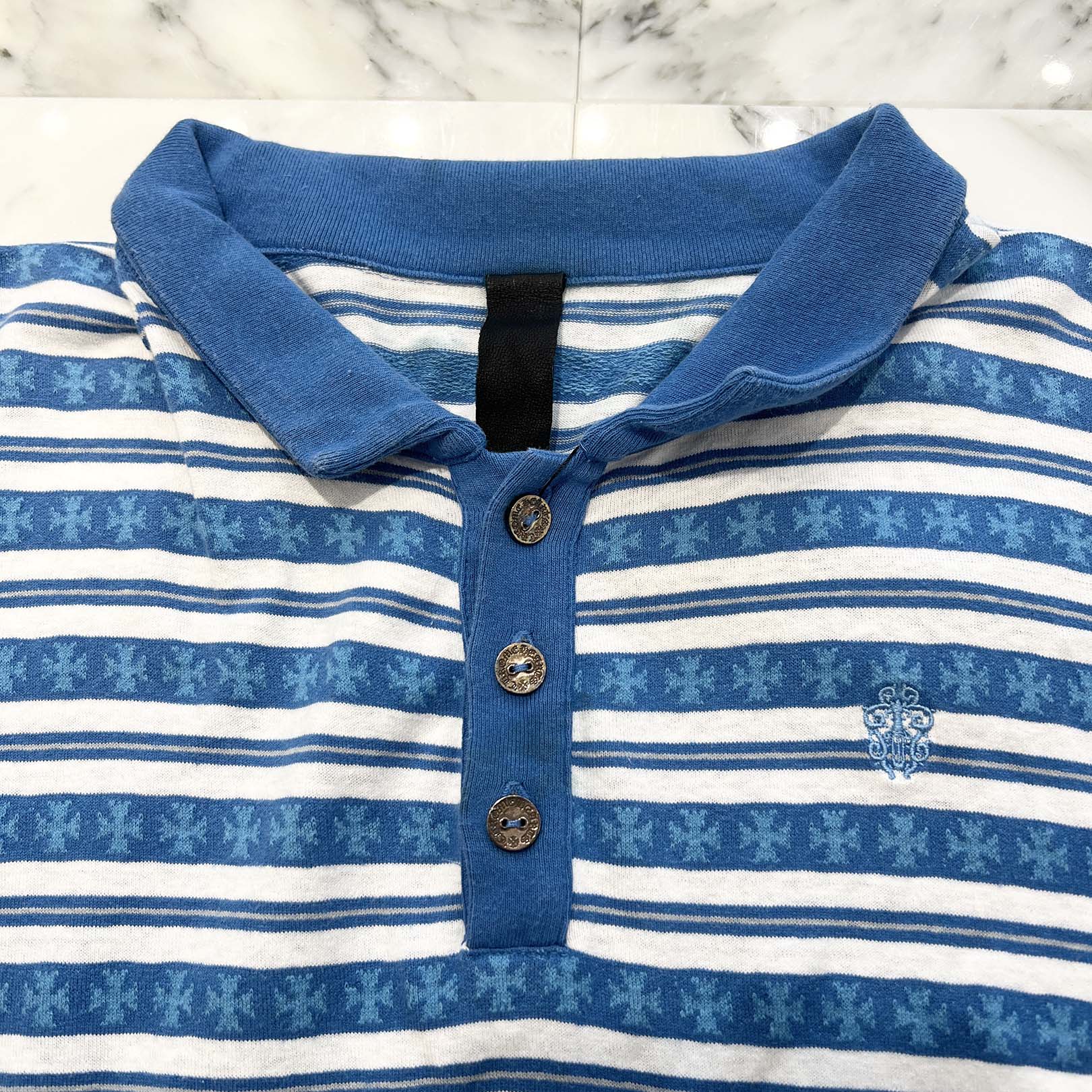 CHROME HEARTS Y NOT Vine Dagger Embroidery Long Sleeve Polo Shirt Size L クロムハーツ ワイノット ヴァインダガー刺繍 ロングスリーブポロシャツ サイズL