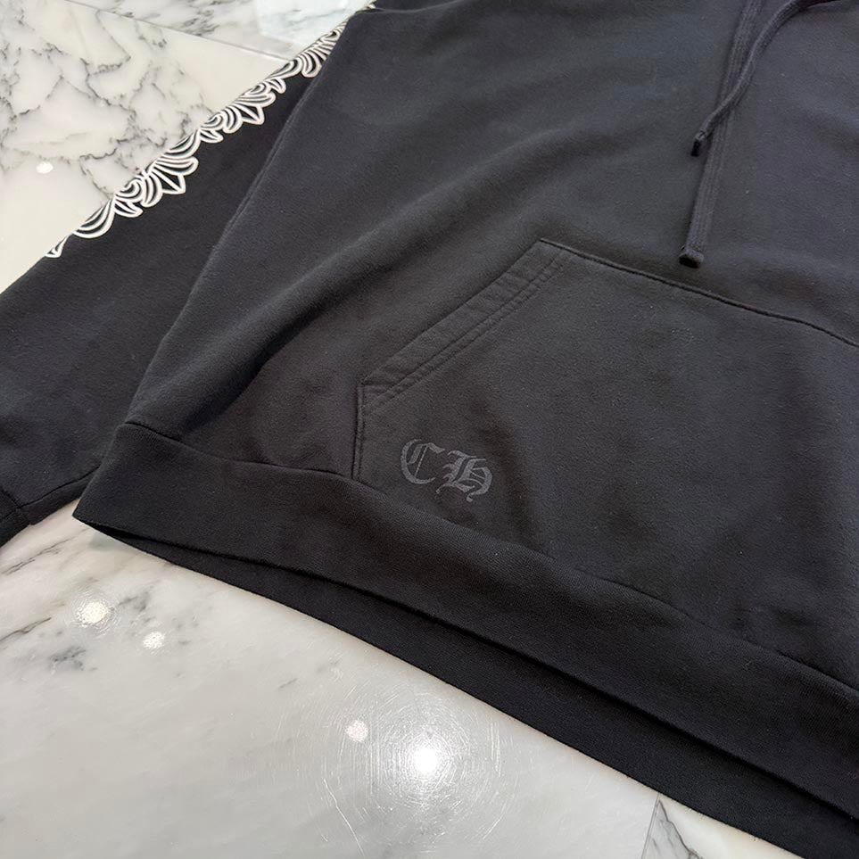 CHROME HEARTS Floral Cross Horseshoe Pullover Hoodie Size XL クロムハーツ フローラルクロスホースシュー プルオーバーフーディ サイズXL