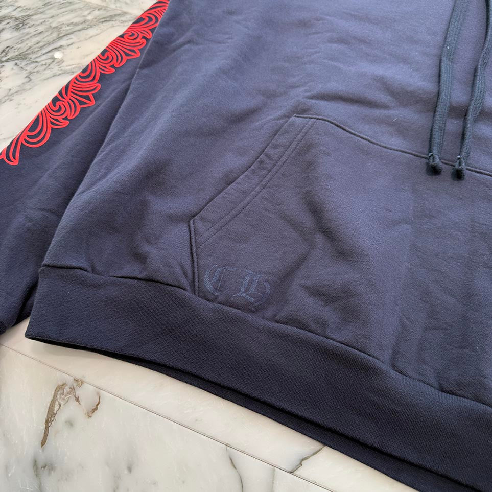 CHROME HEARTS 2025SS Floral Cross Horseshoe Pullover Hoodie Size L クロムハーツ フローラルクロス ホースシュー プルオーバーフーディー サイズL