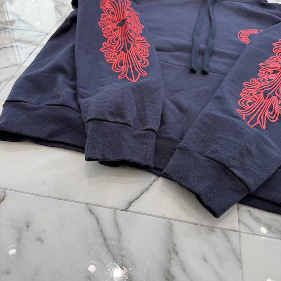 CHROME HEARTS 2025SS Floral Cross Horseshoe Pullover Hoodie Size L クロムハーツ フローラルクロス ホースシュー プルオーバーフーディー サイズL