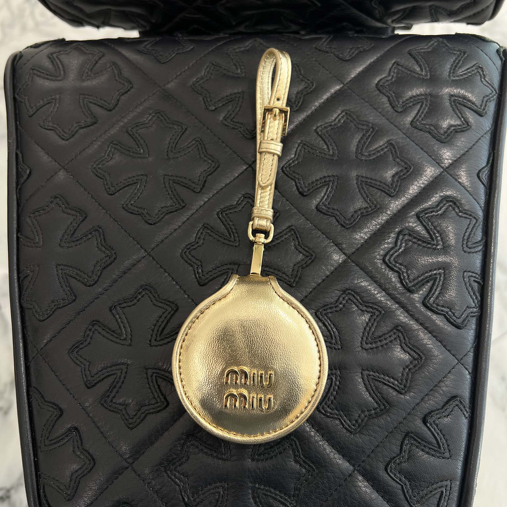 MIU MIU Front Metal Fittings Key Holder Mirror 5TL434 ミュウミュウ
