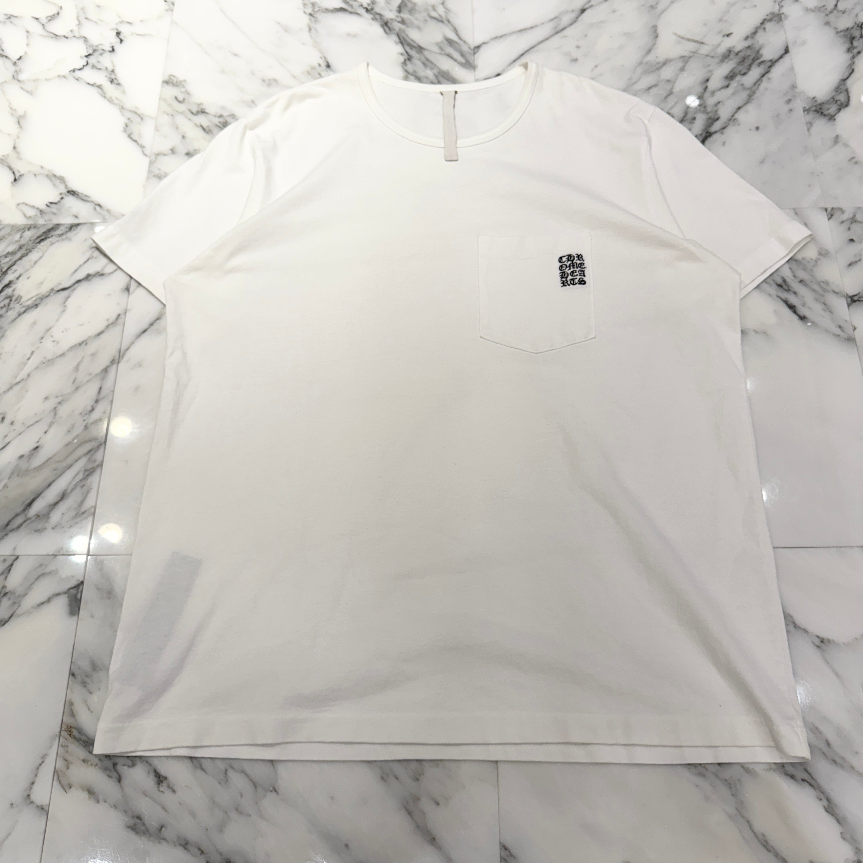 CHROME HEARTS Y NOT Vertical Logo Cross Embroidery Tee Size L クロムハーツ ワイノット バーティカルロゴ クロス刺繍 Tシャツ サイズL