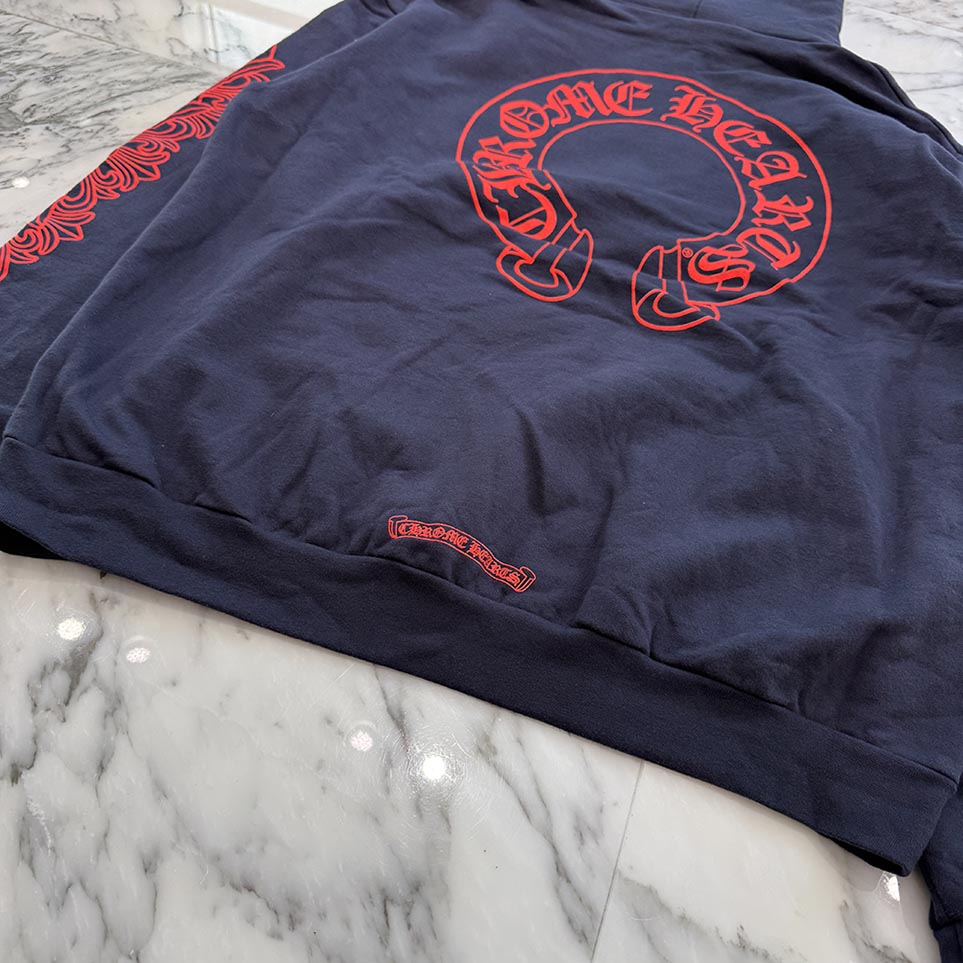 CHROME HEARTS 2025SS Floral Cross Horseshoe Pullover Hoodie Size L クロムハーツ フローラルクロス ホースシュー プルオーバーフーディー サイズL