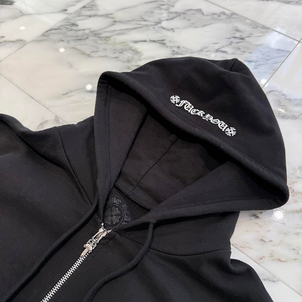 CHROME HEARTS Floral Cross FUCK YOU Horseshoe Zip Up Hoodie Size M クロムハーツ フローラルクロス ファックユー ホースシュー ジップアップフーディ サイズM