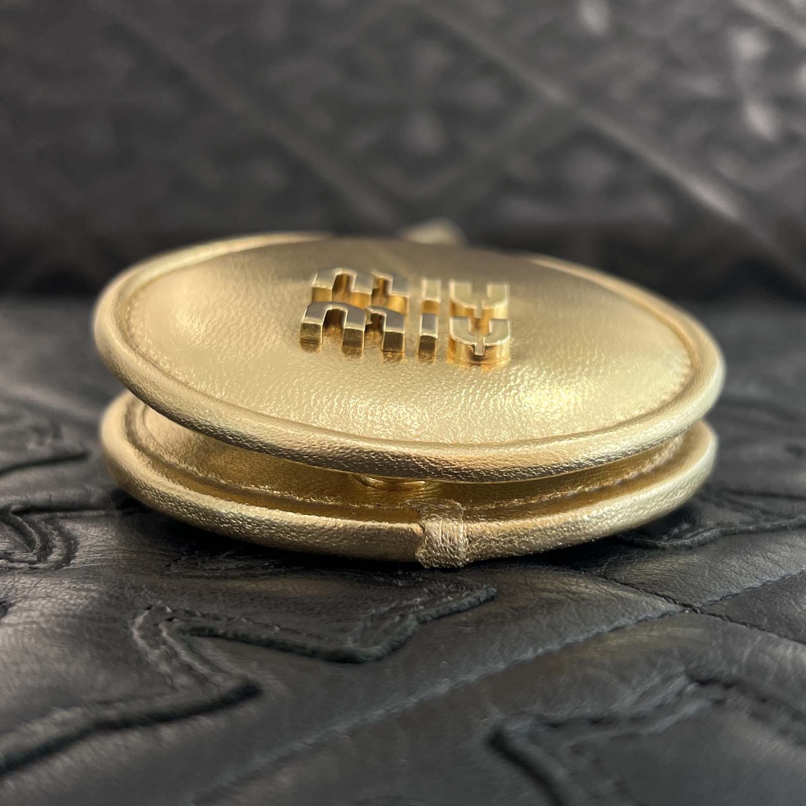 MIU MIU Front Metal Fittings Key Holder Mirror 5TL434 ミュウミュウ フロント金具キーホルダーミラー