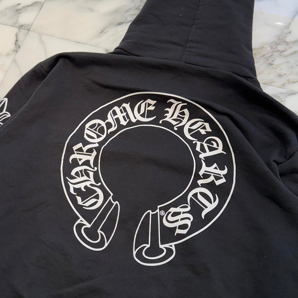 CHROME HEARTS Floral Cross FUCK YOU Horseshoe Zip Up Hoodie Size M クロムハーツ フローラルクロス ファックユー ホースシュー ジップアップフーディ サイズM