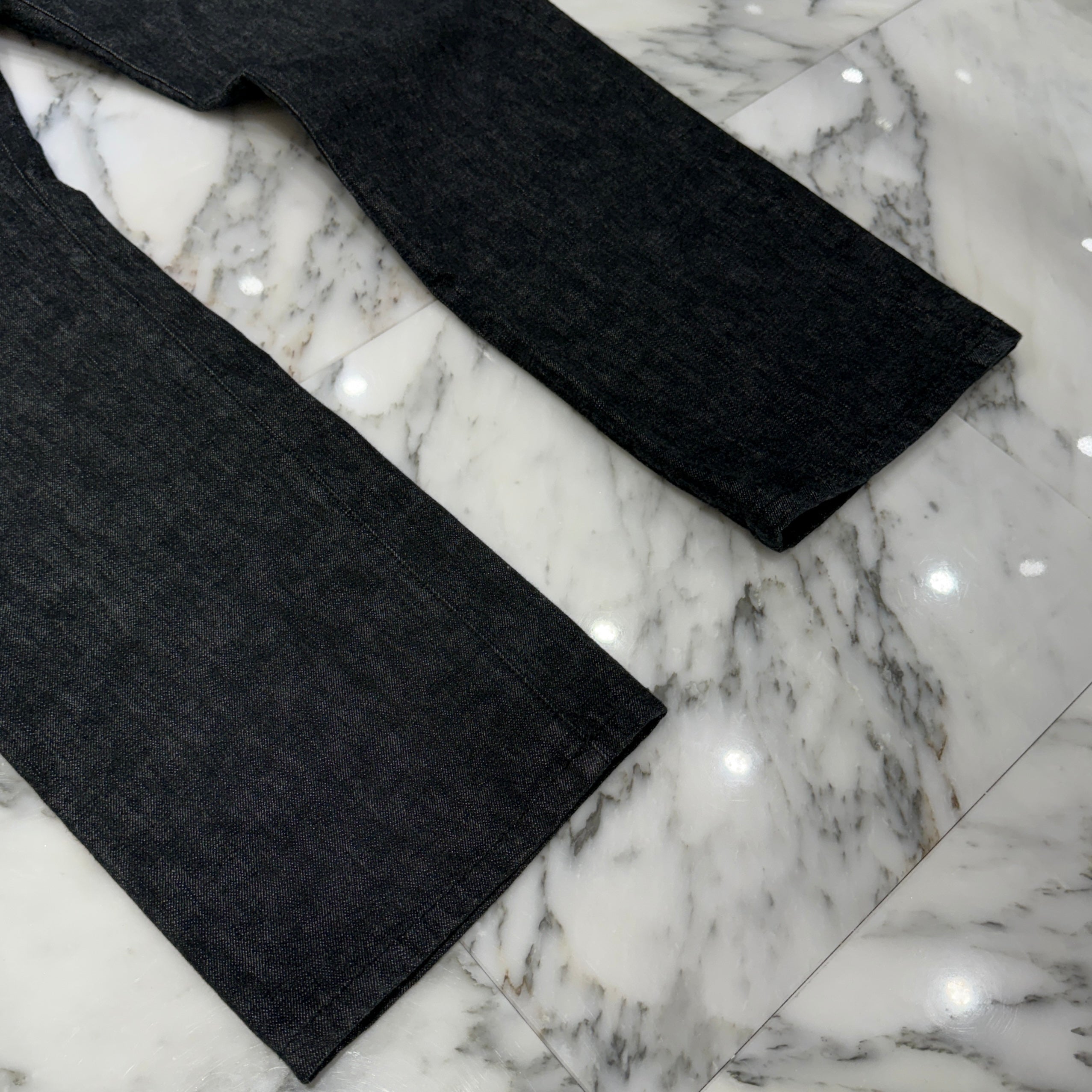 CHROME HEARTS Cross Ball Button Star Leather Patch Denim Pants Size 36 クロムハーツ クロスボールボタン スターレザーパッチ デニムパンツ サイズ36