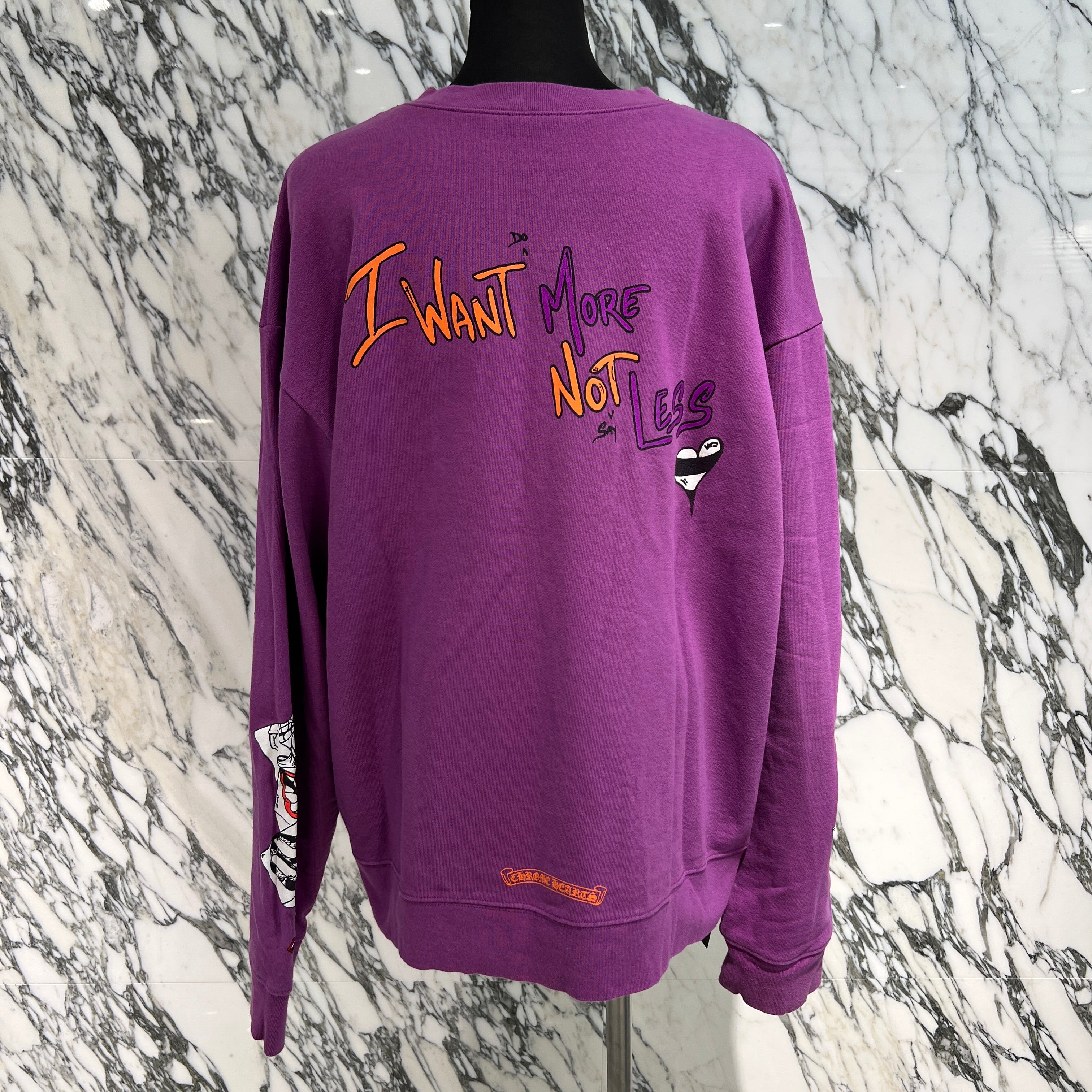 CHROME HEARTS × MATTY BOY 2024AW "I WANT MORE NOT LESS" Crew Neck Sweat Shirt Size XL クロムハーツ × マッティボーイ "アイウォントモアノットレス" クルーネックスウェットシャツ サイズXL