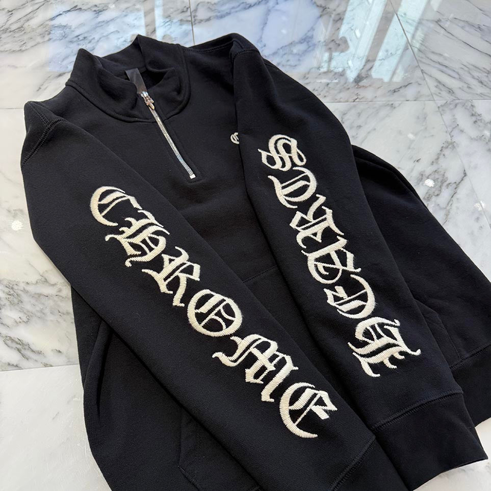 CHROME HEARTS Y NOT SLO RIDE Half Zip Sweat Shirt Size M クロムハーツ ワイノット スローライド ハーフジップ スウェットシャツ サイズM