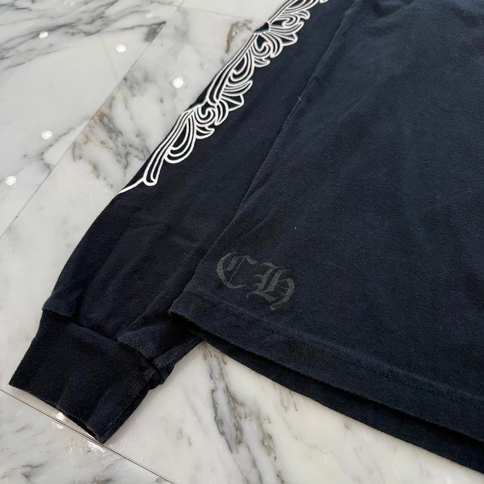 CHROME HEARTS Floral Cross Horseshoe Long Sleeve Tee Size L クロムハーツ フローラルクロス ホースシュー ロングスリーブ Tシャツ サイズL