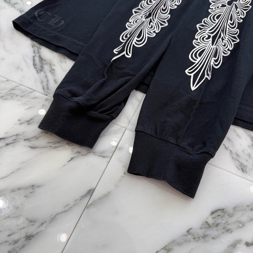 CHROME HEARTS Floral Cross Horseshoe Long Sleeve Tee Size L クロムハーツ フローラルクロス ホースシュー ロングスリーブ Tシャツ サイズL
