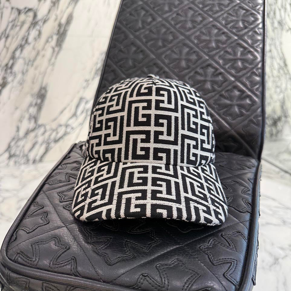 BALMAIN 2023SS Monogram Cotton Cap XA015C294 Size TU バルマン モノグラム コットンキャップ サイズTU