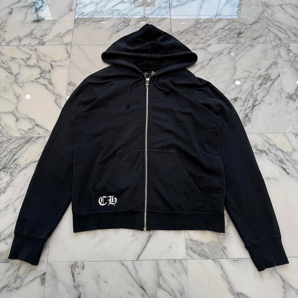 CHROME HEARTS Floral Cross Horseshoe Zip Up Hoodie Size S クロムハーツ フローラルクロス ホースシュー ジップアップフーディ サイズS