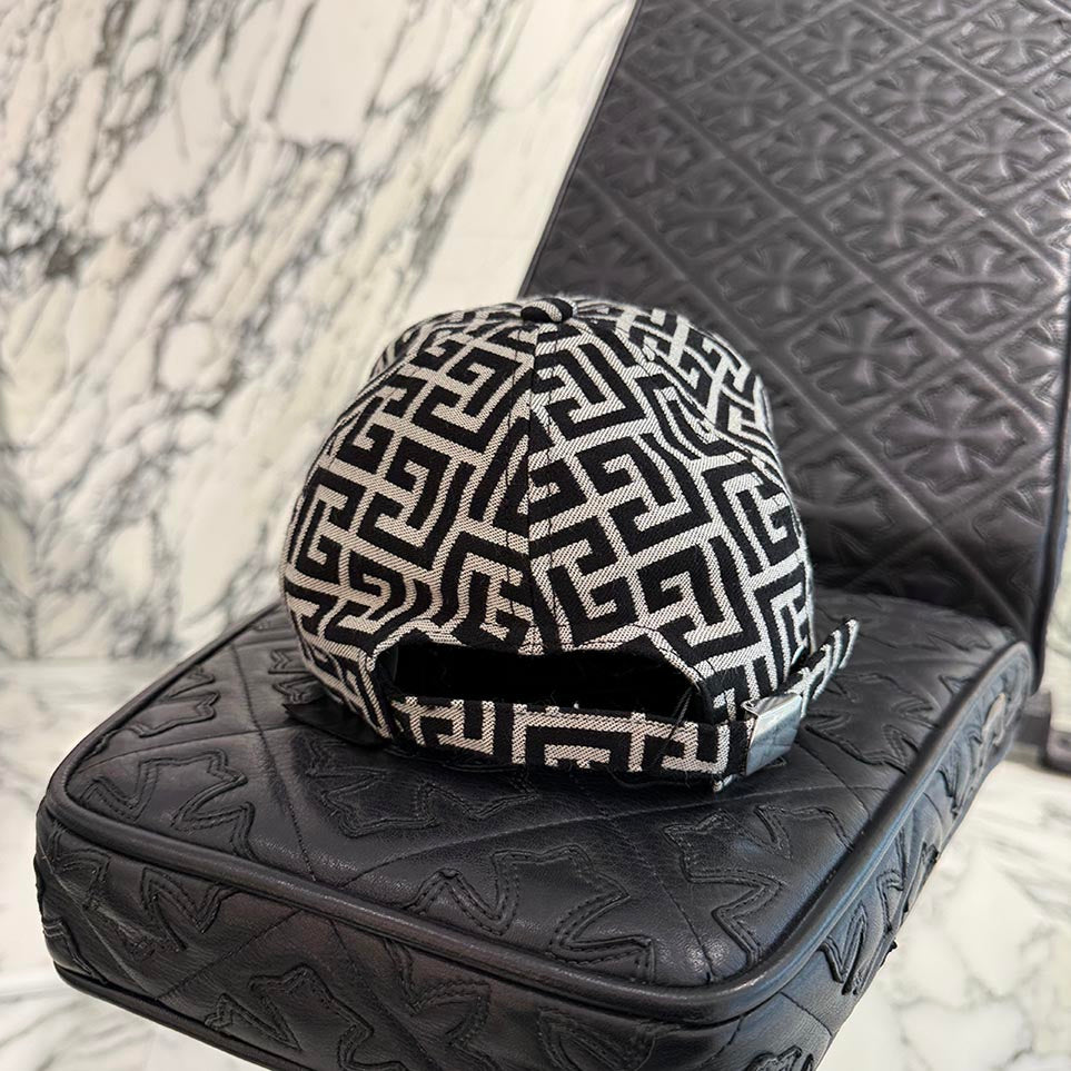 BALMAIN 2023SS Monogram Cotton Cap XA015C294 Size TU バルマン