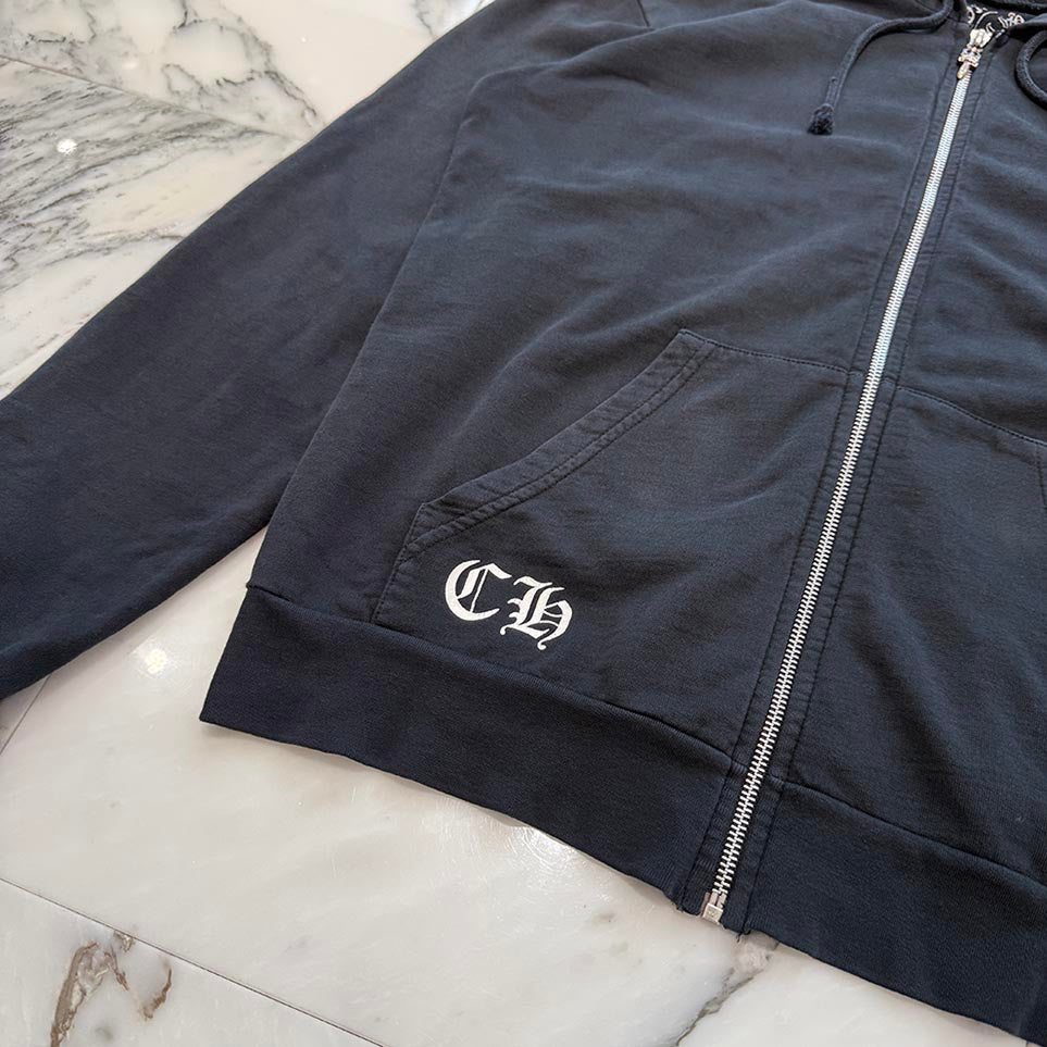 CHROME HEARTS Floral Cross Horseshoe Zip Up Hoodie Size S クロムハーツ フローラルクロス ホースシュー ジップアップフーディ サイズS